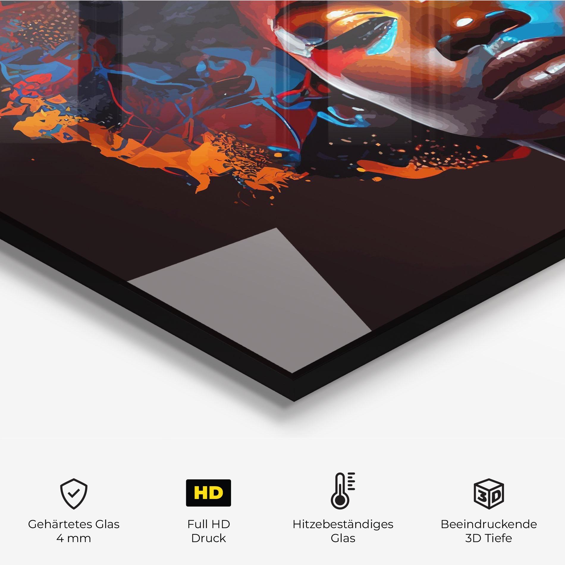 Küchenrückwand Glas Africat Yellow Hair mockup 2