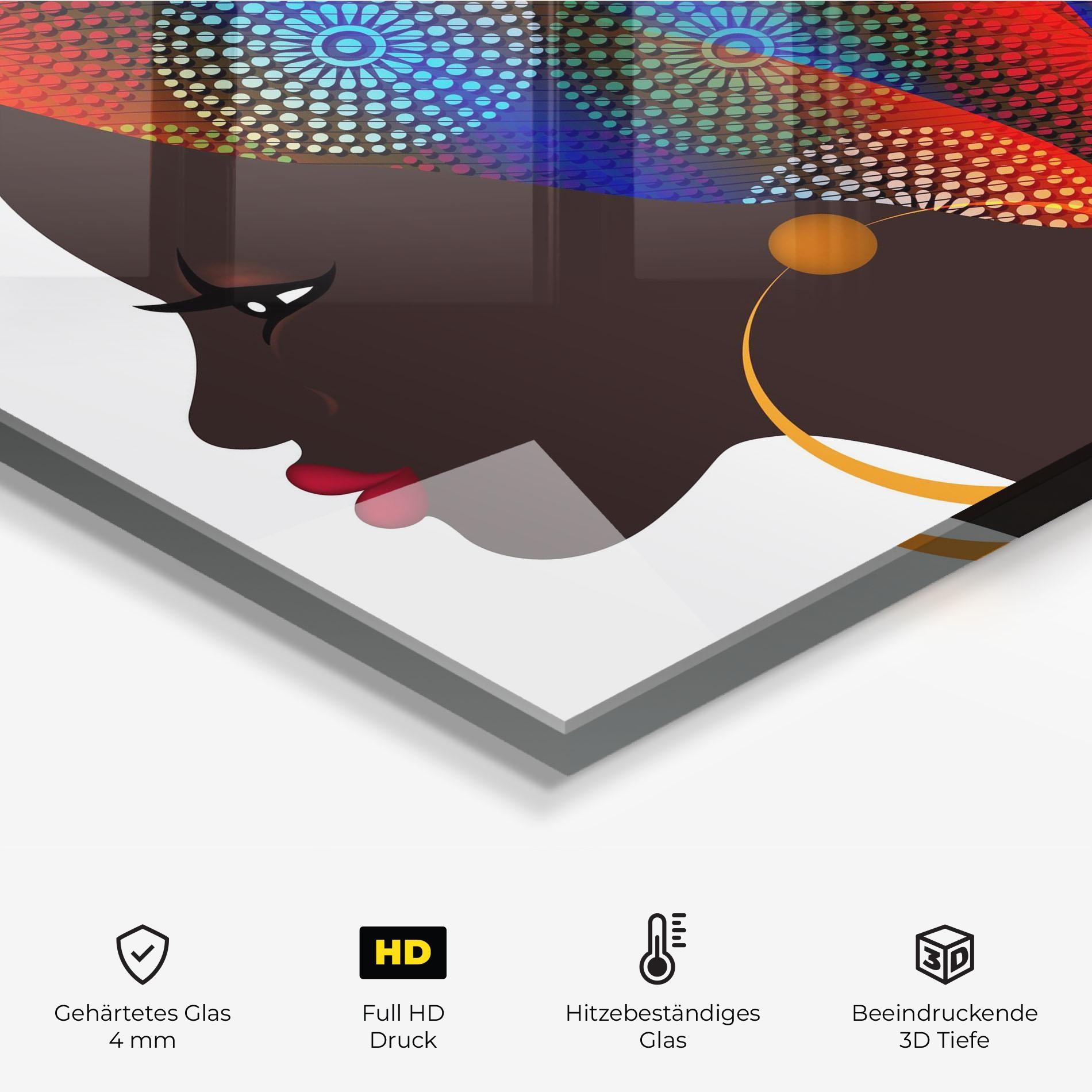 Küchenrückwand Glas Afro Hairstyle mockup 2