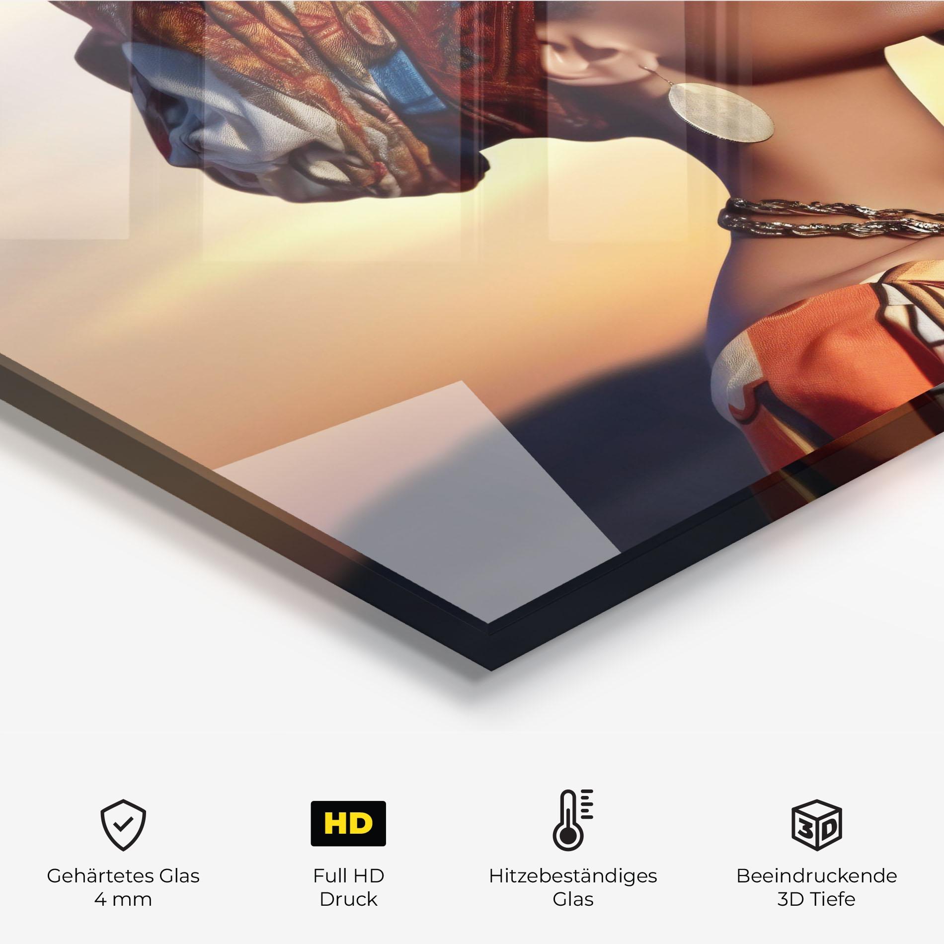 Küchenrückwand Glas Beautiful African Sunset mockup 2