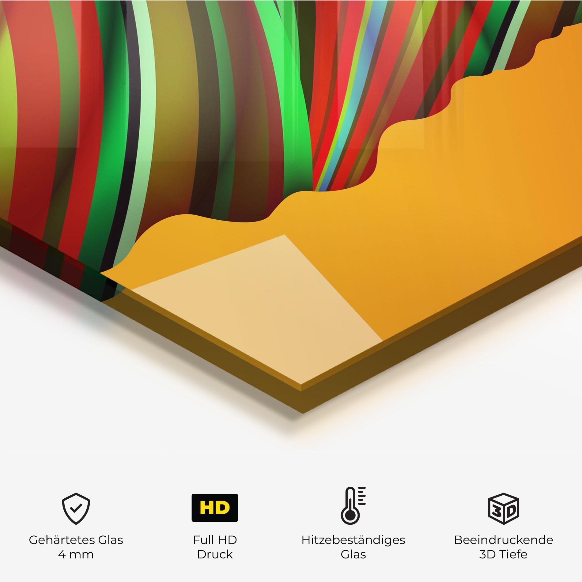 Küchenrückwand Glas Gold African Earrings mockup 2