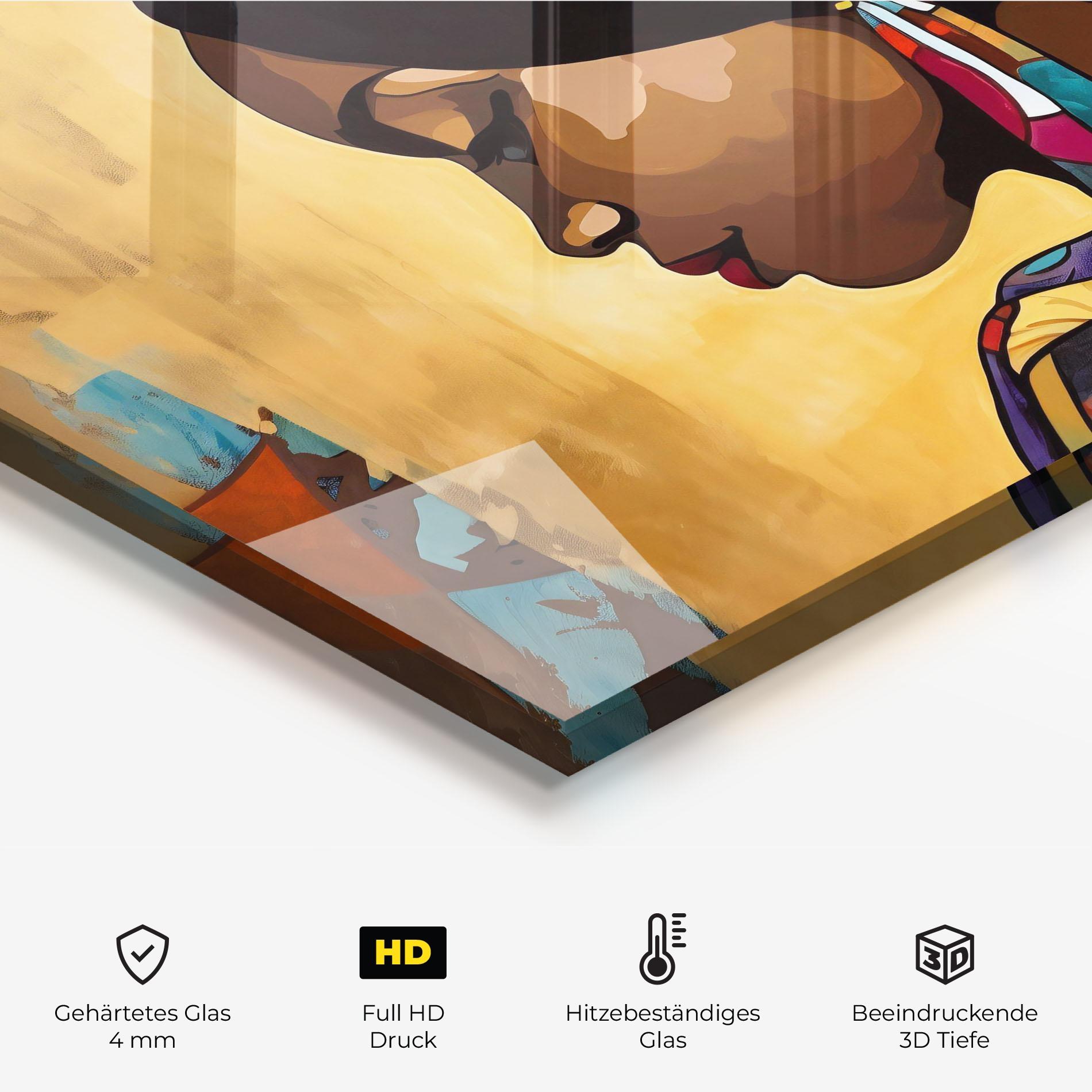 Küchenrückwand Glas Headscarf Pretty Woman mockup 2