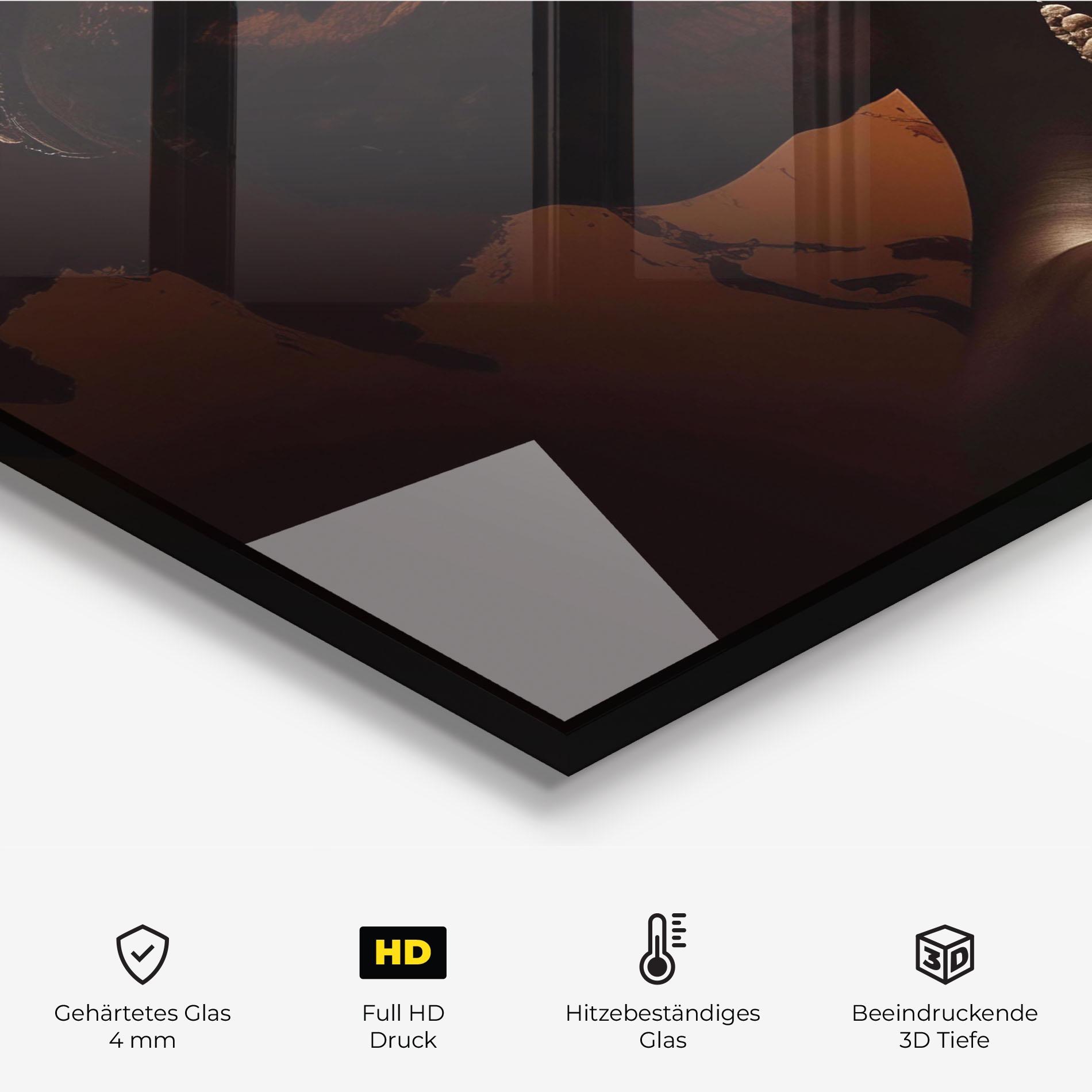 Küchenrückwand Glas Interesting African Earrings mockup 2