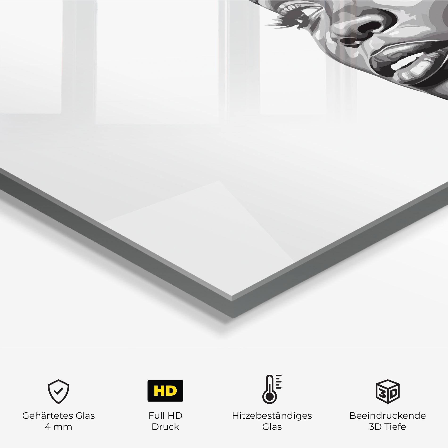 Küchenrückwand Glas Pretty African Woman mockup 2