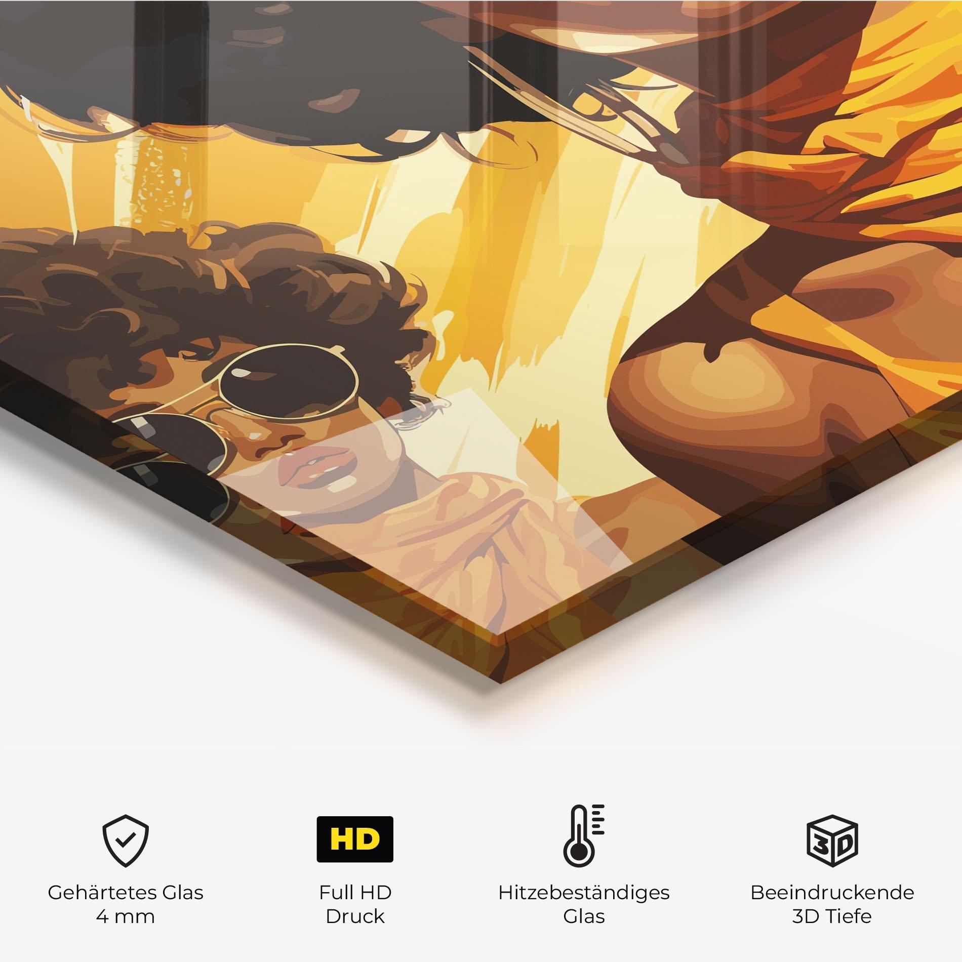 Küchenrückwand Glas Yellow African Scarf mockup 2