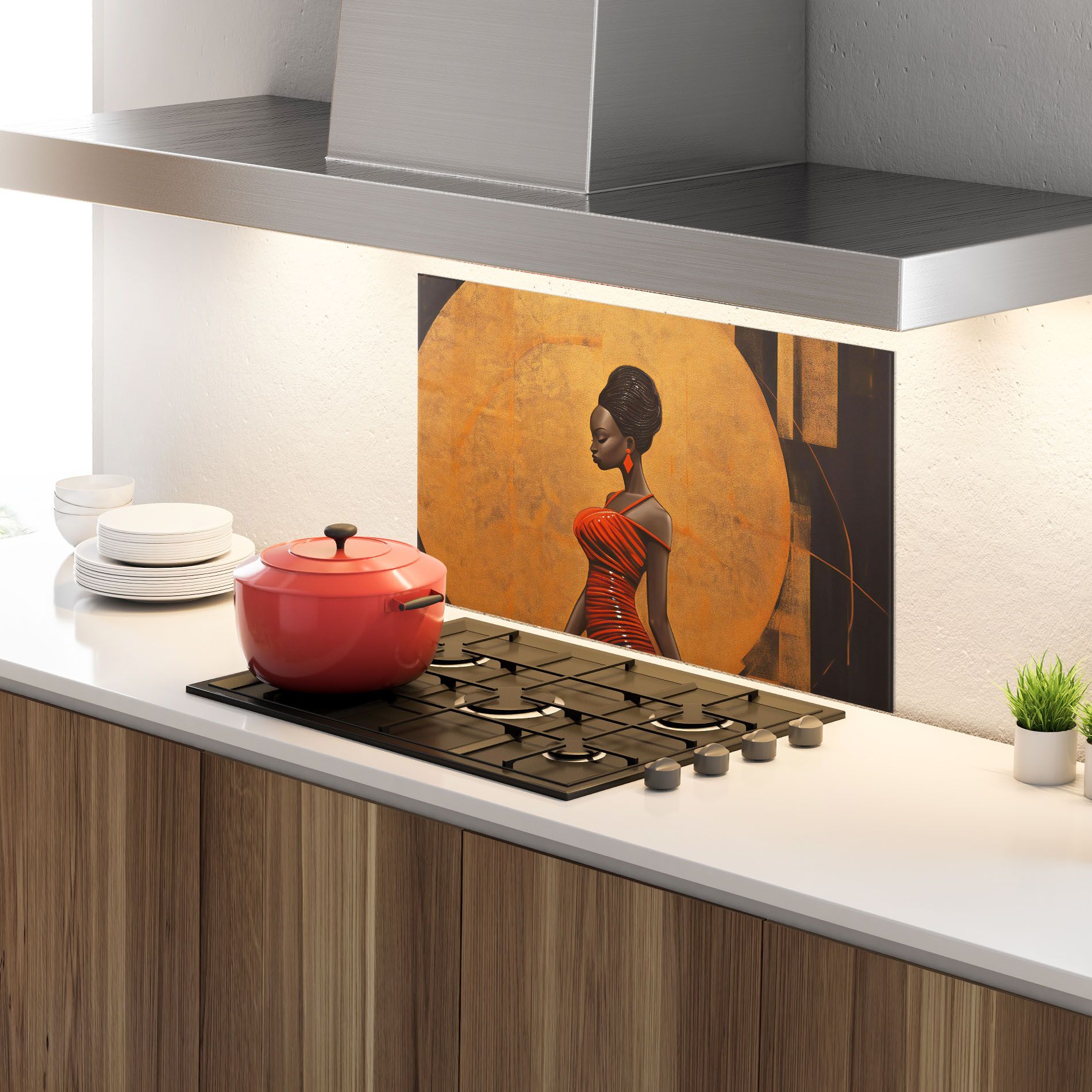 Beautiful African Red Dress mockup 4