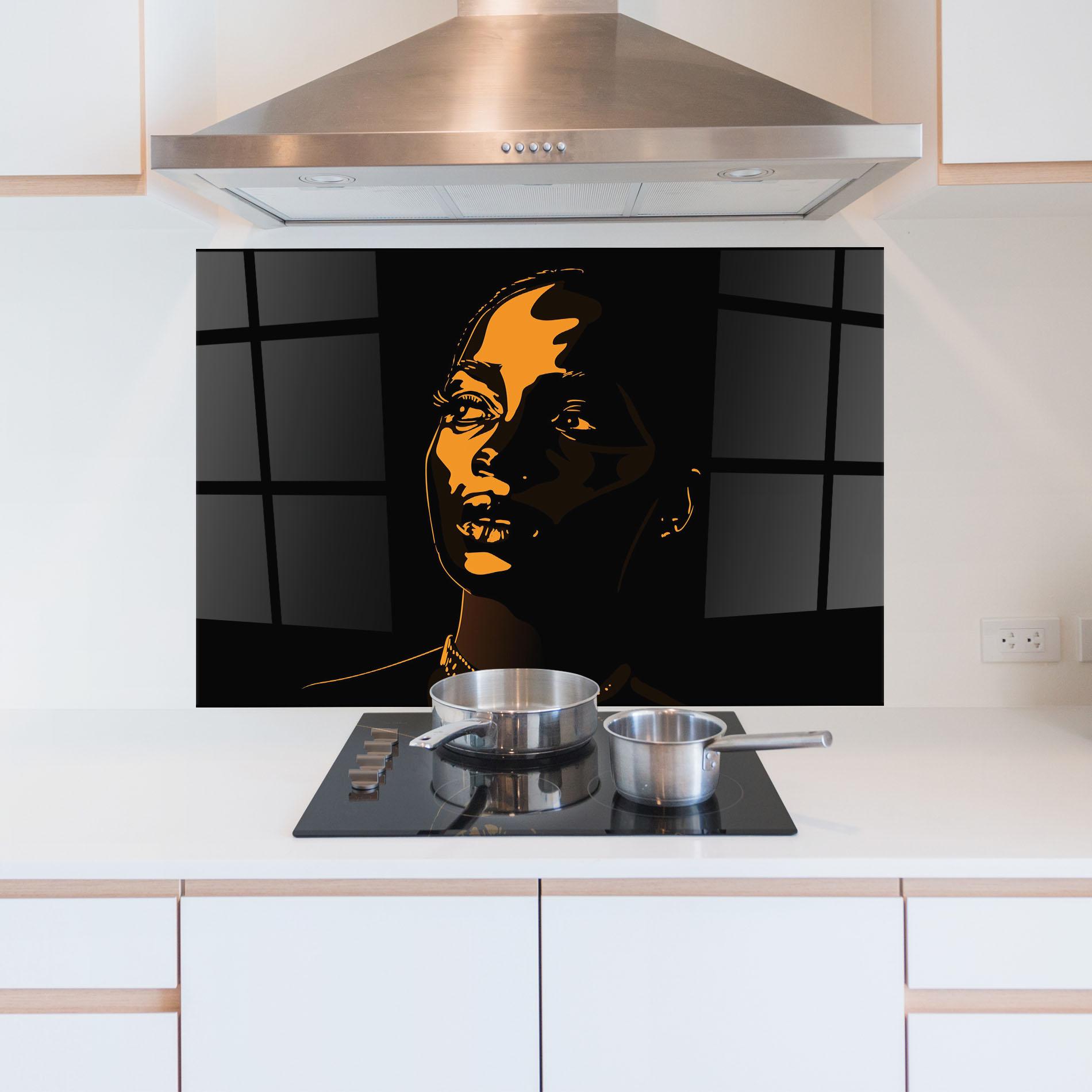 Küchenrückwand Glas African Yellow Light mockup 5