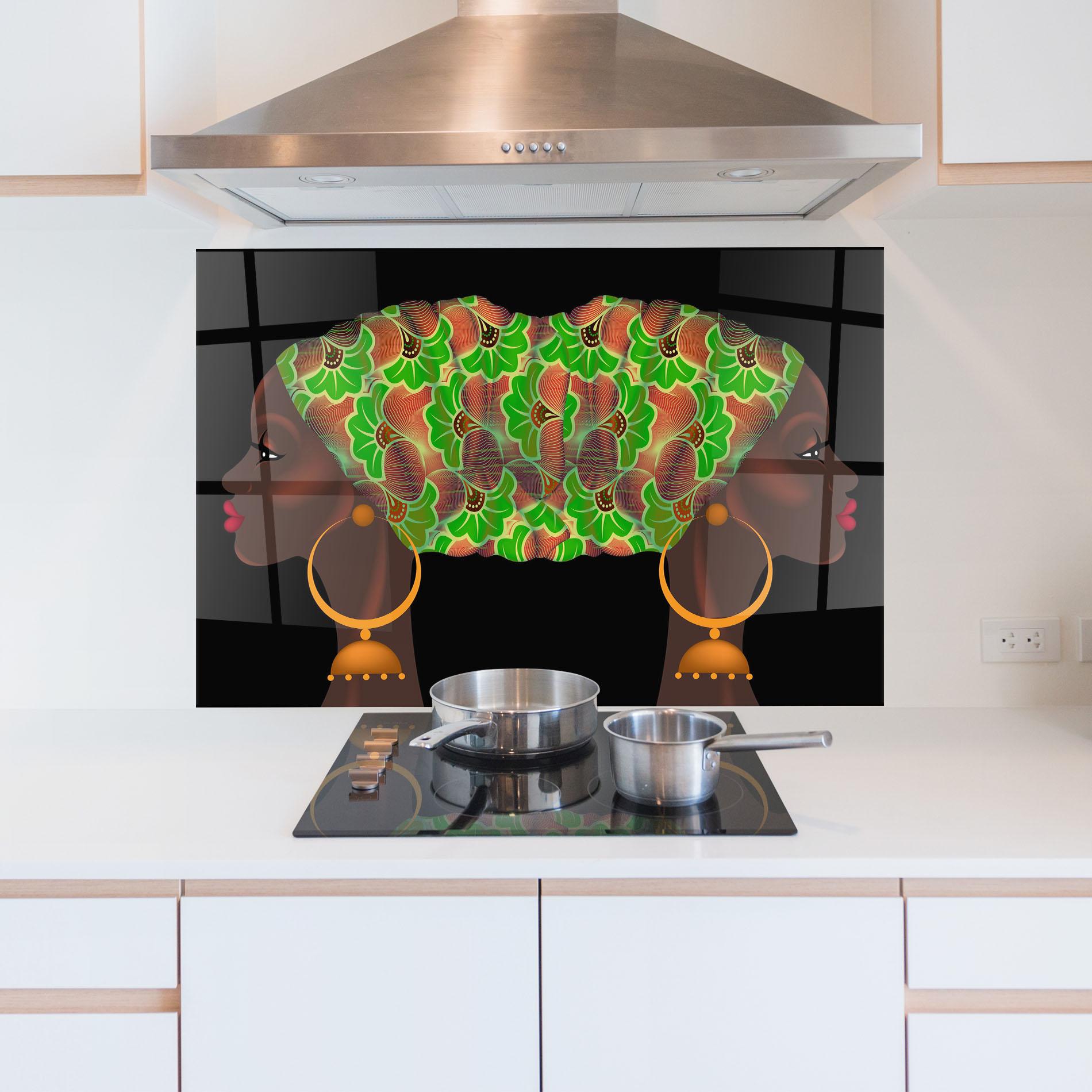 Küchenrückwand Glas Ankara Headwrap mockup 5