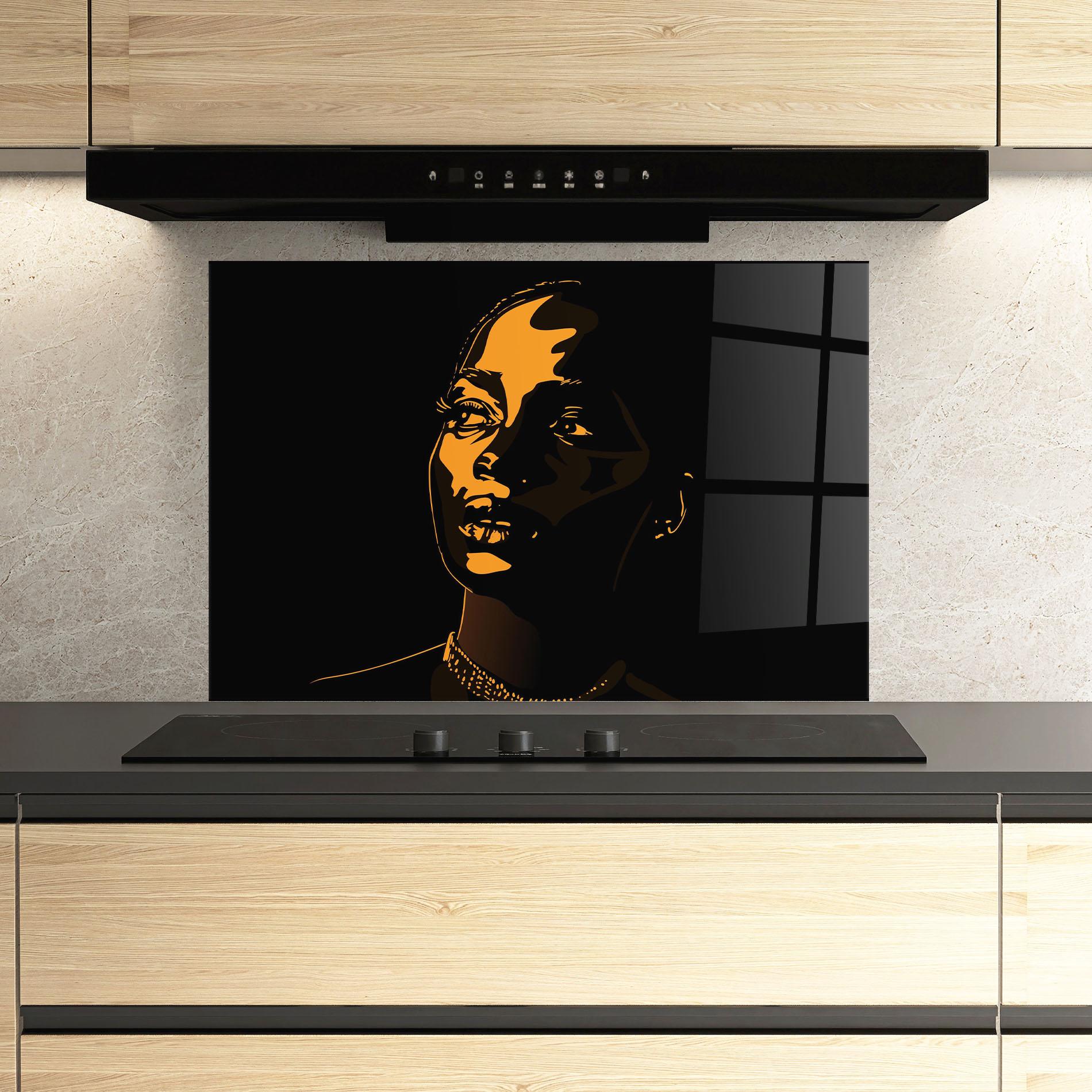 Küchenrückwand Glas African Yellow Light mockup 3