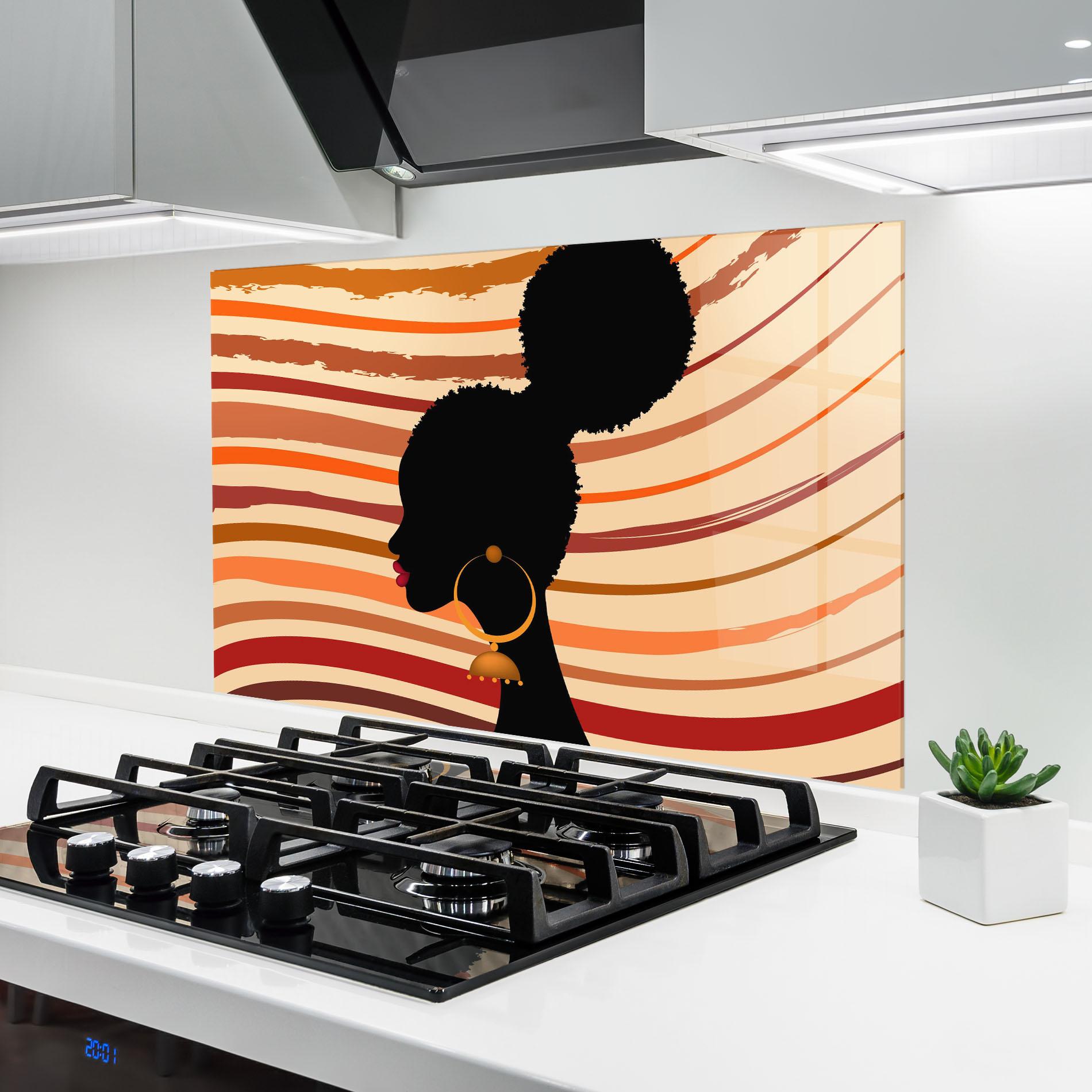 Küchenrückwand Glas African Hairstyle mockup 6