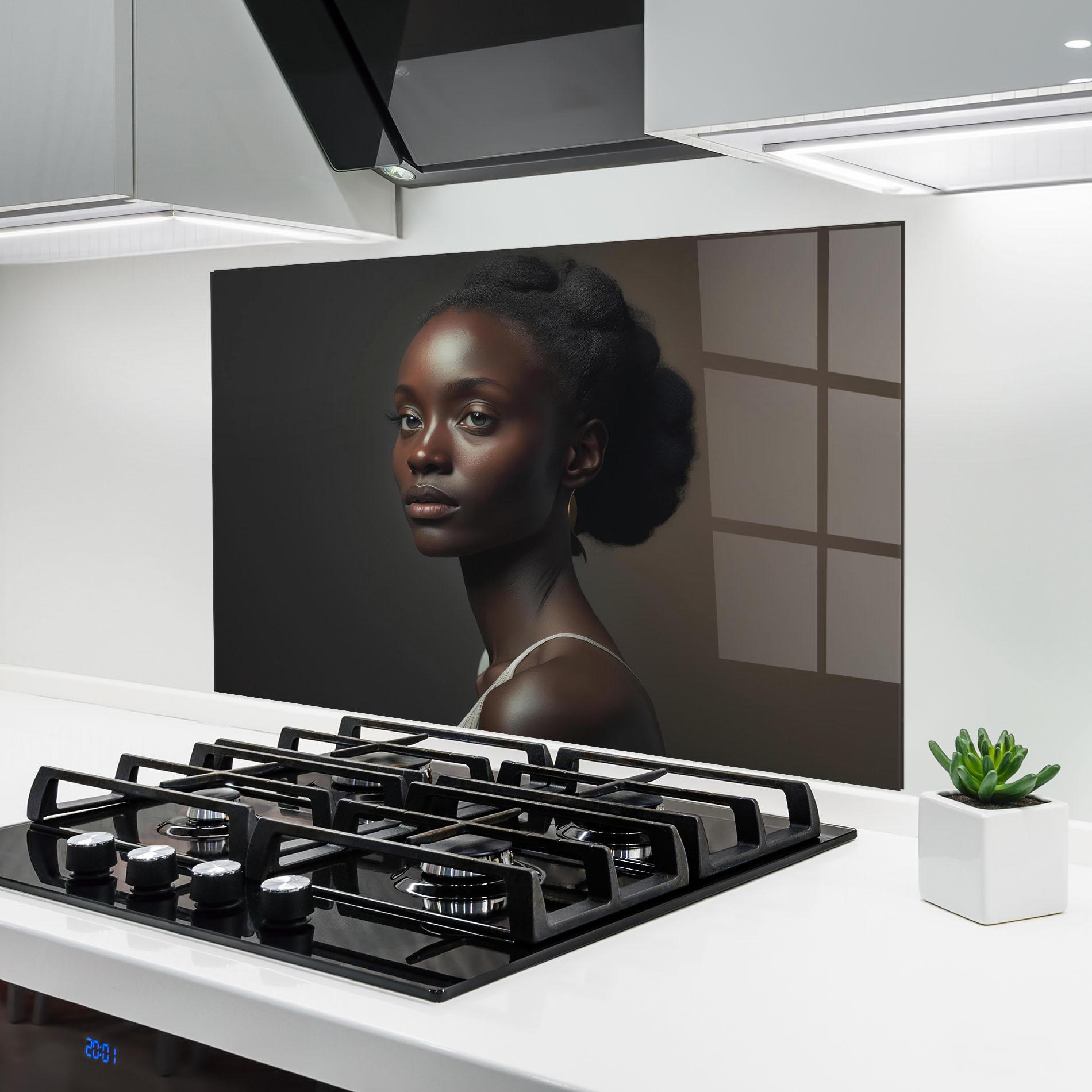 Küchenrückwand Glas African Natural Makeup mockup 6