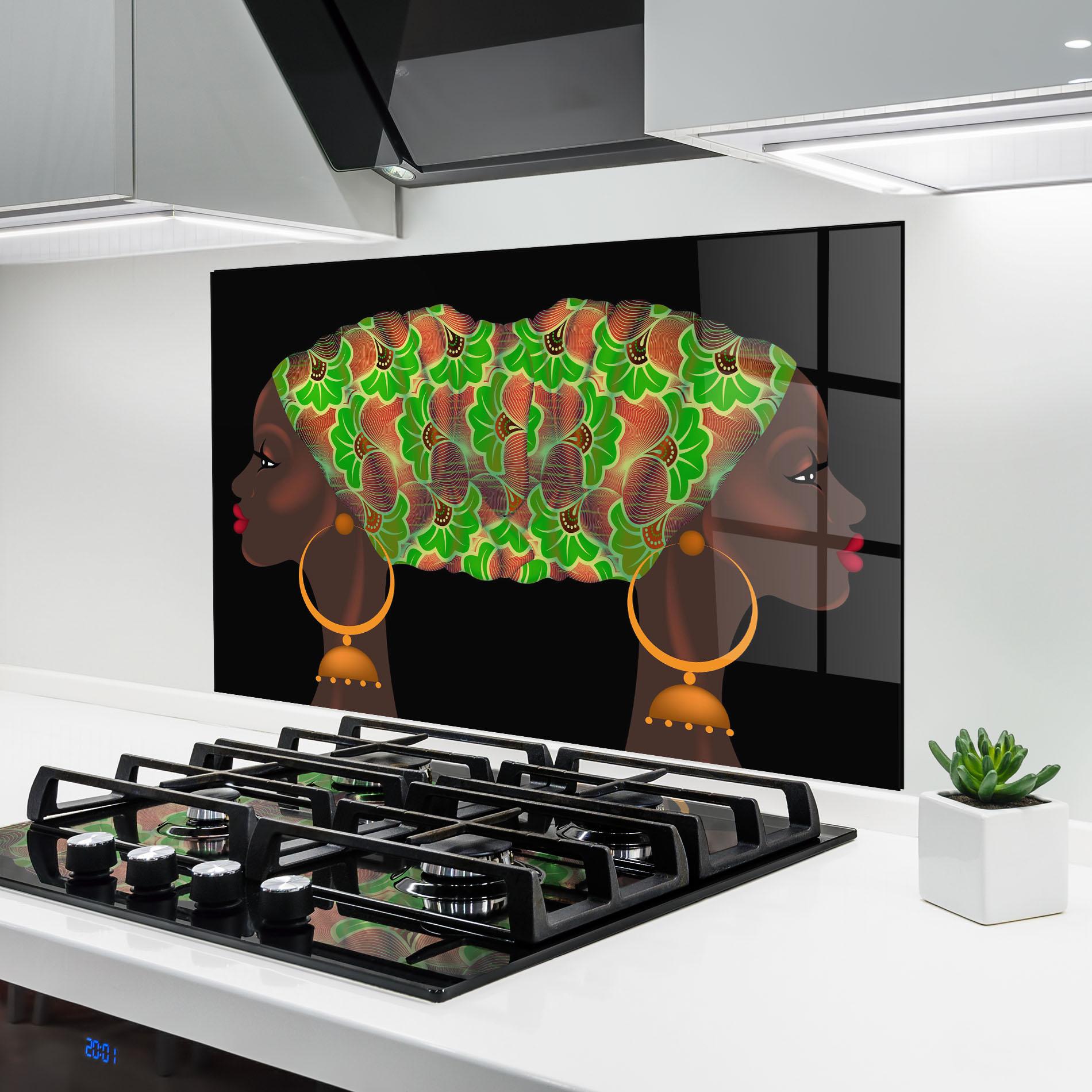Küchenrückwand Glas Ankara Headwrap mockup 6