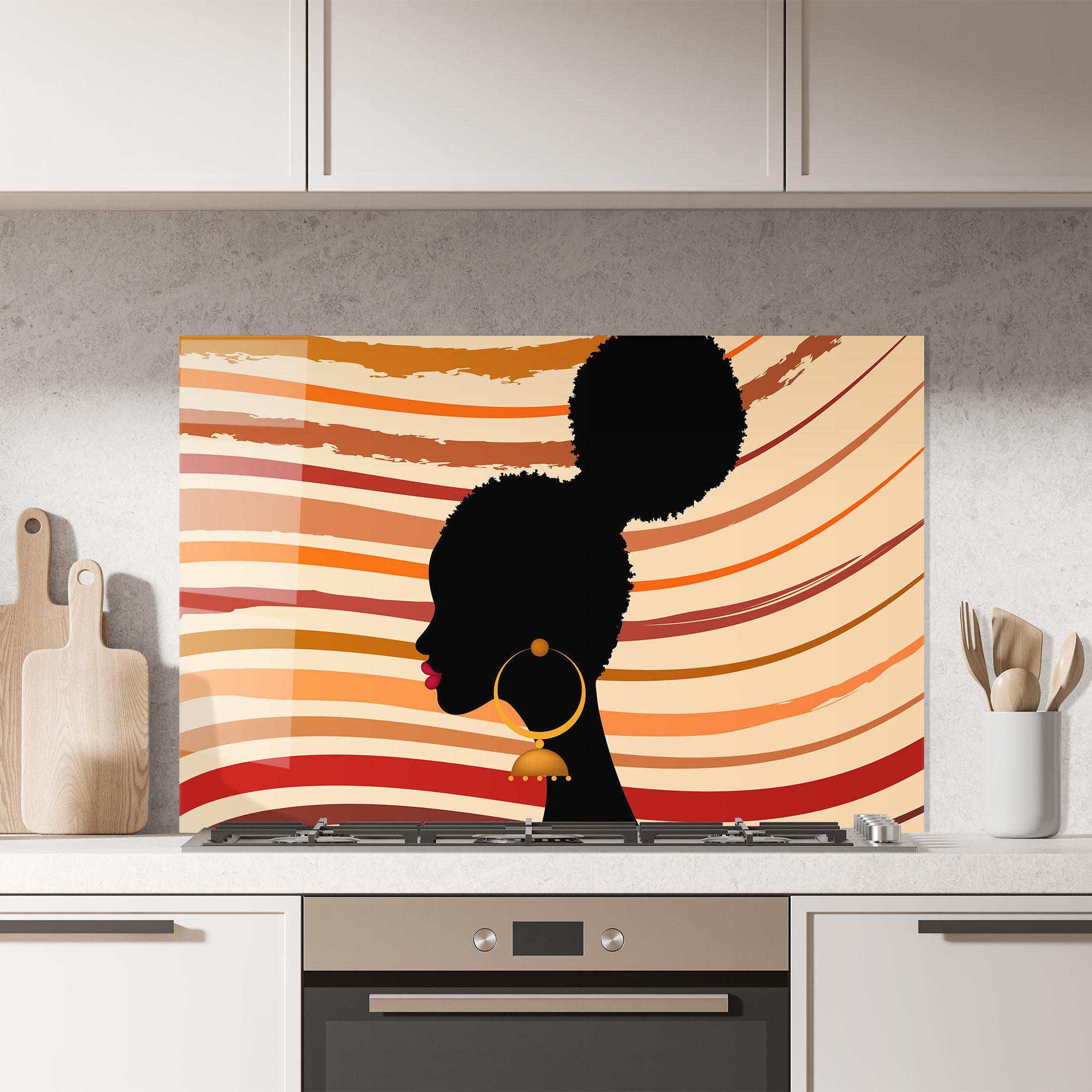 Küchenrückwand Glas African Hairstyle mockup 7