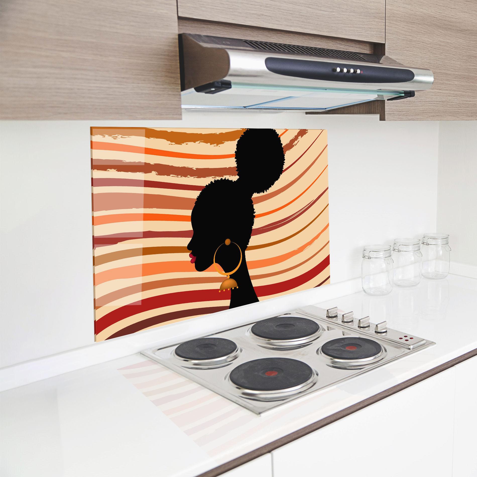 Küchenrückwand Glas African Hairstyle mockup 8