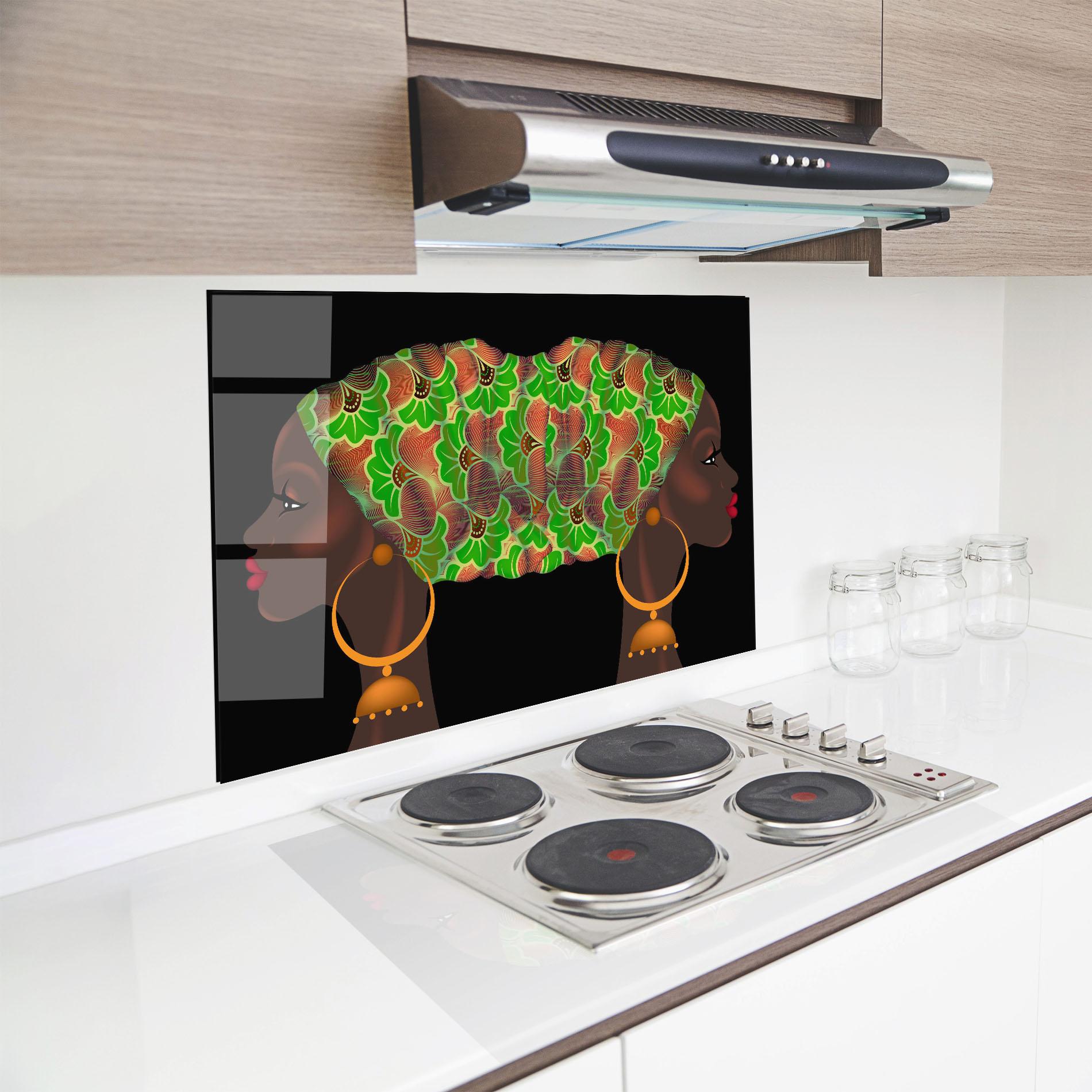 Küchenrückwand Glas Ankara Headwrap mockup 8