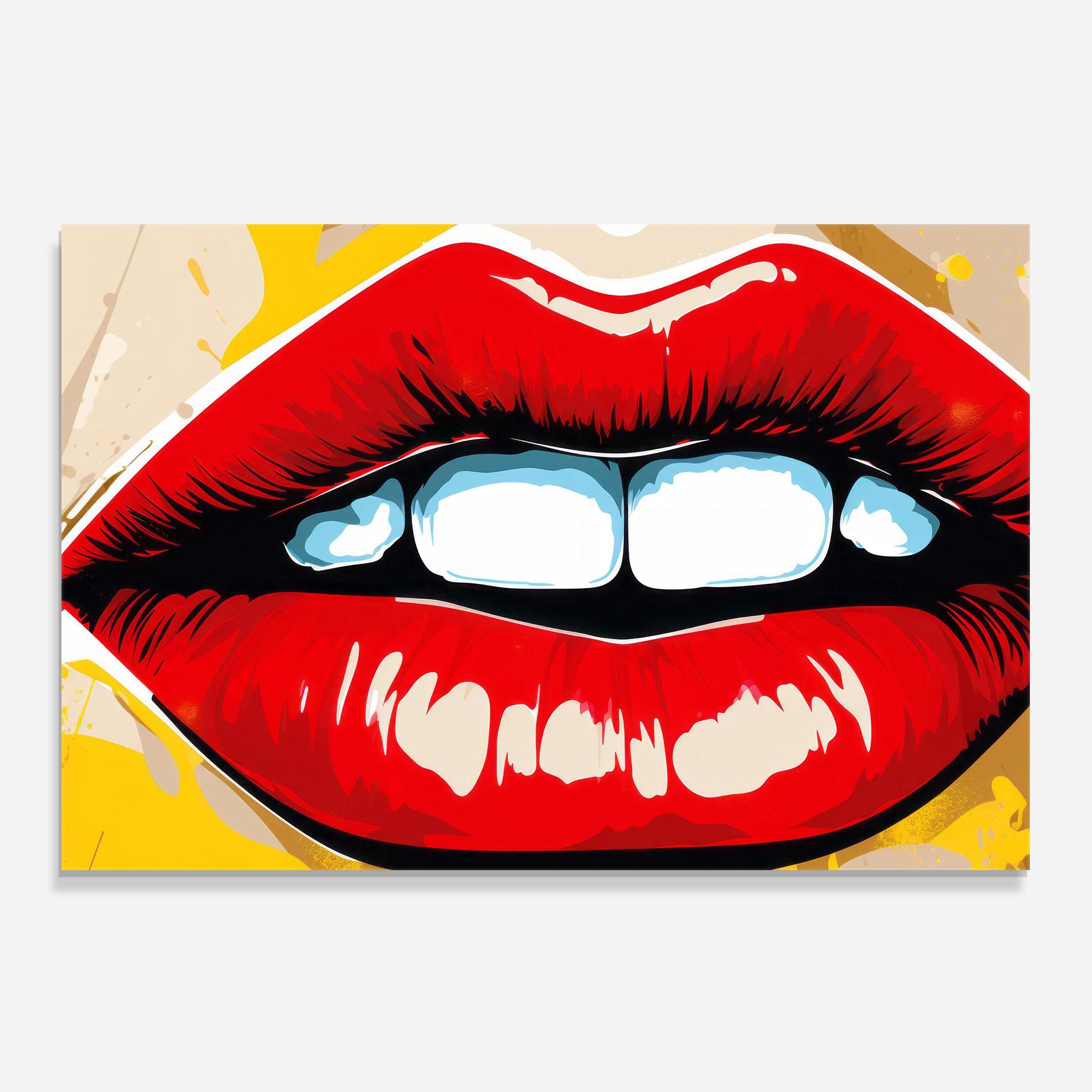 Küchenrückwand Glas Pop Lips mockup 0