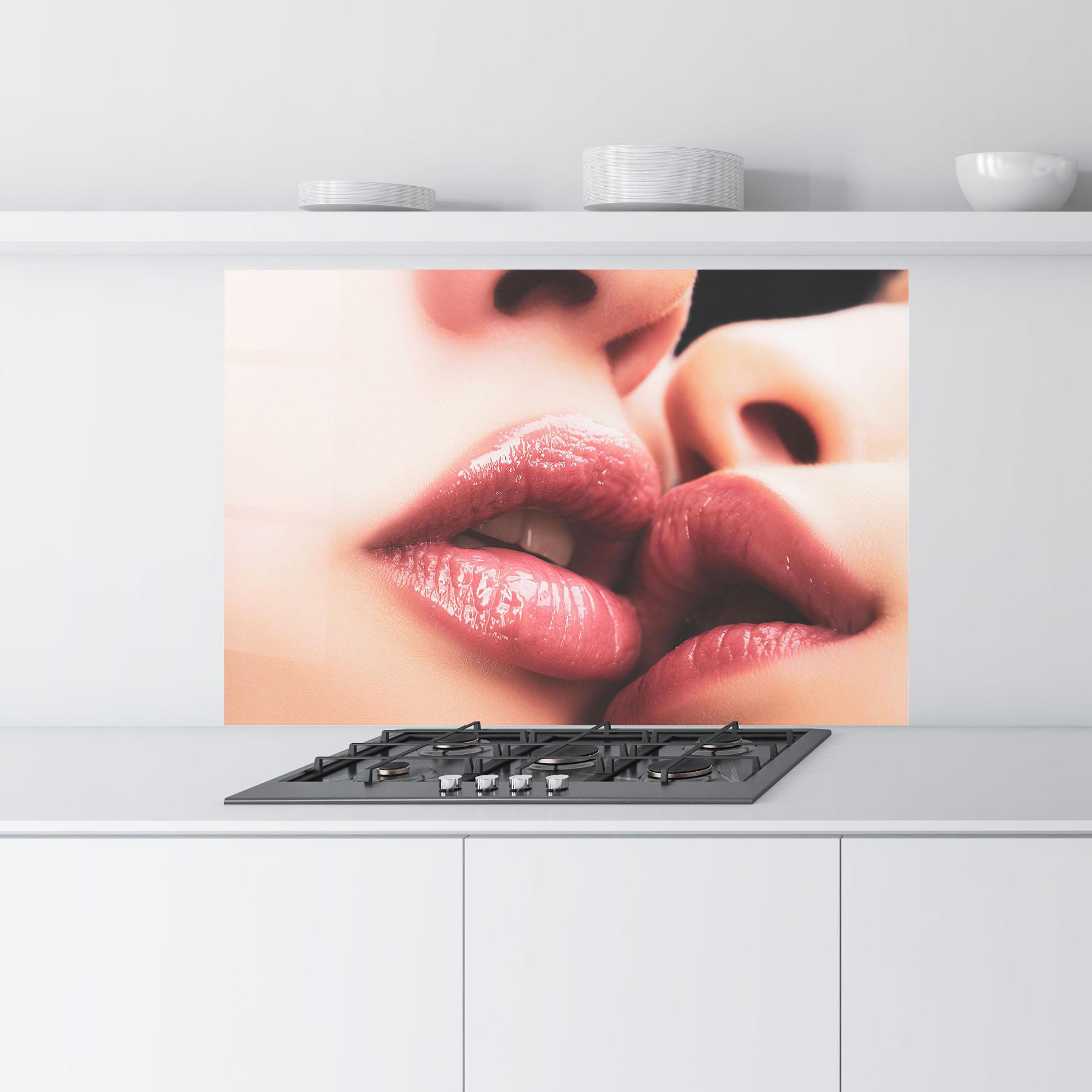 Küchenrückwand Glas Beautiful Lips mockup 9