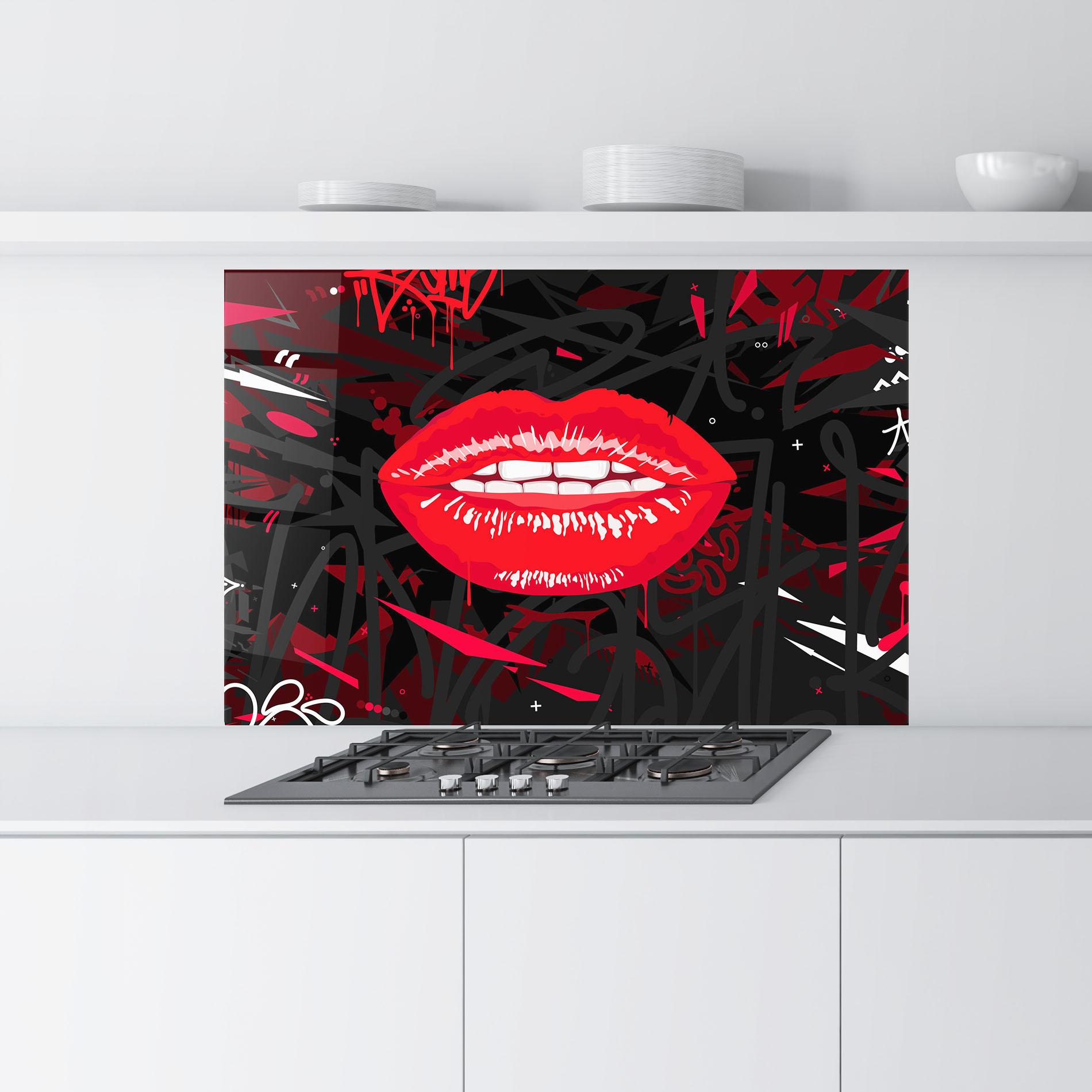 Küchenrückwand Glas Graff Lips mockup 9