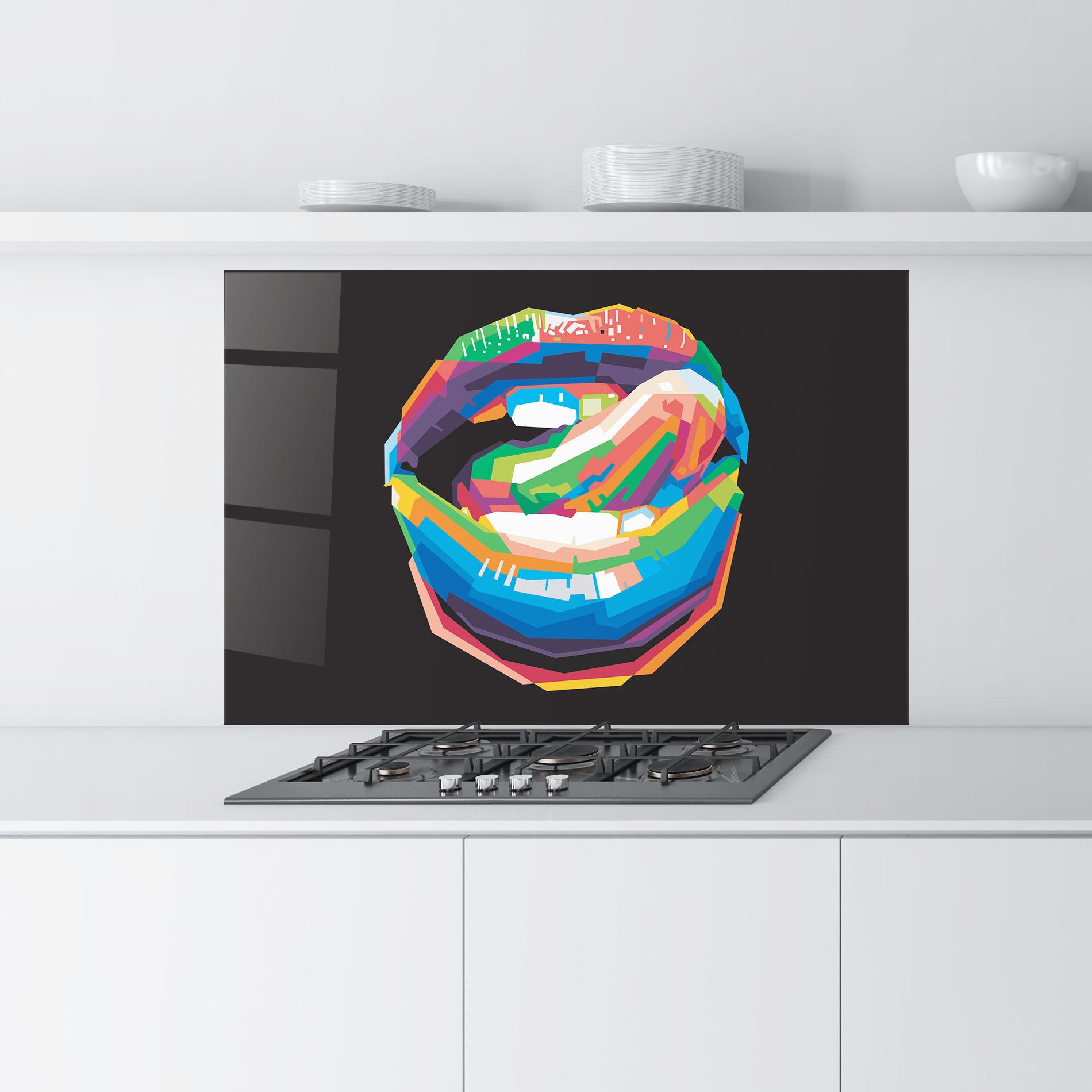 Küchenrückwand Glas Lips Toungue mockup 9
