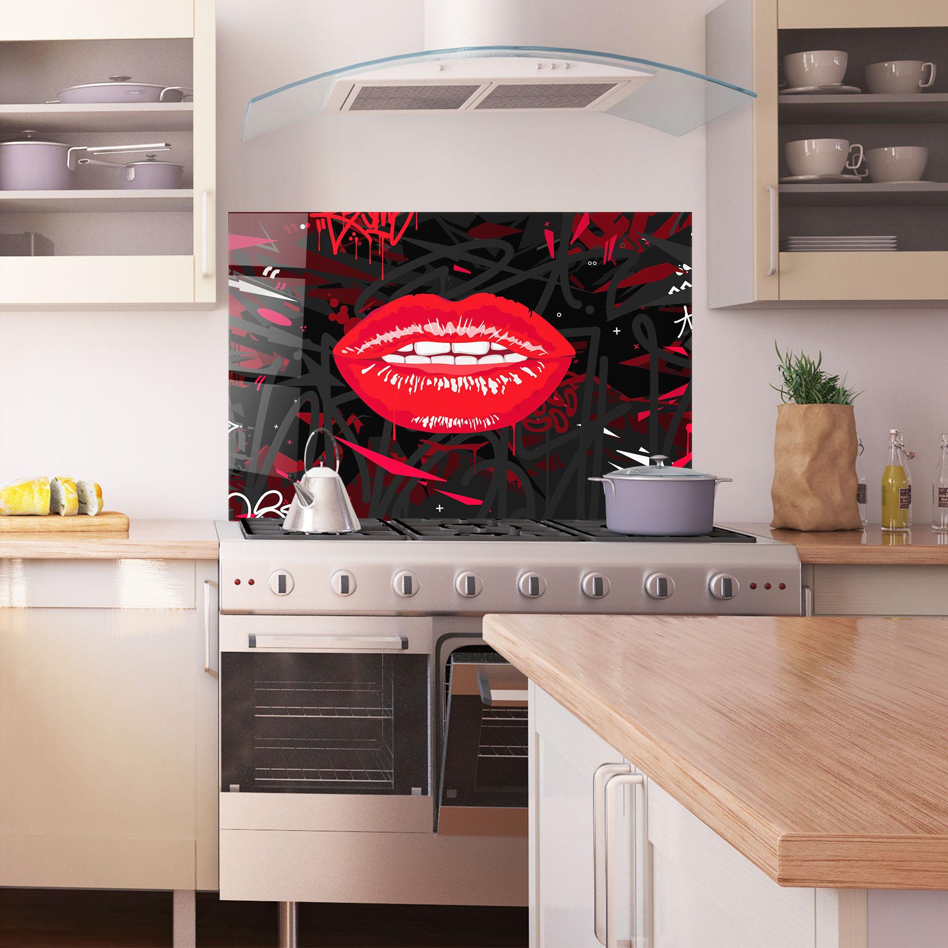 Küchenrückwand Glas Graff Lips mockup 1