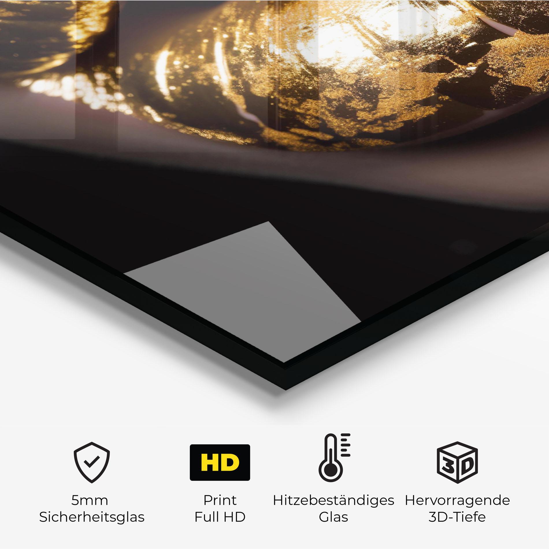 Küchenrückwand Glas Big Gold Lips mockup 2