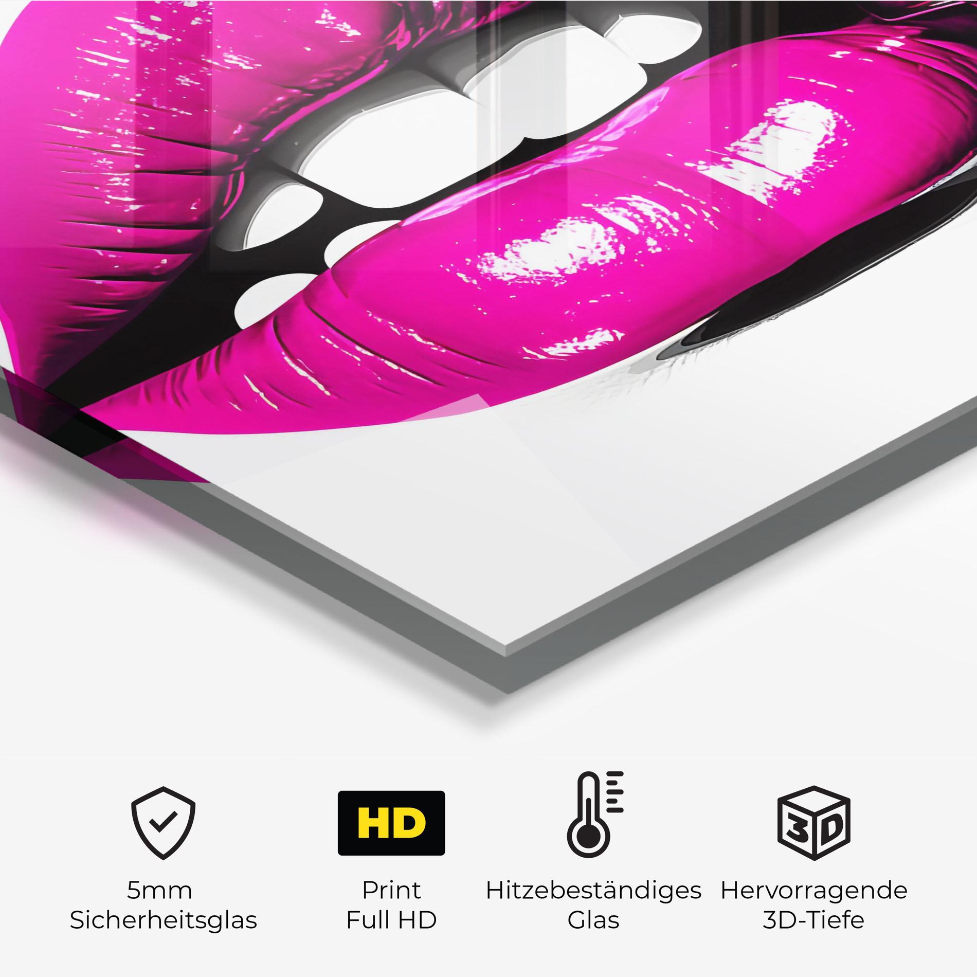 Küchenrückwand Glas Hot Pink Lips mockup 2
