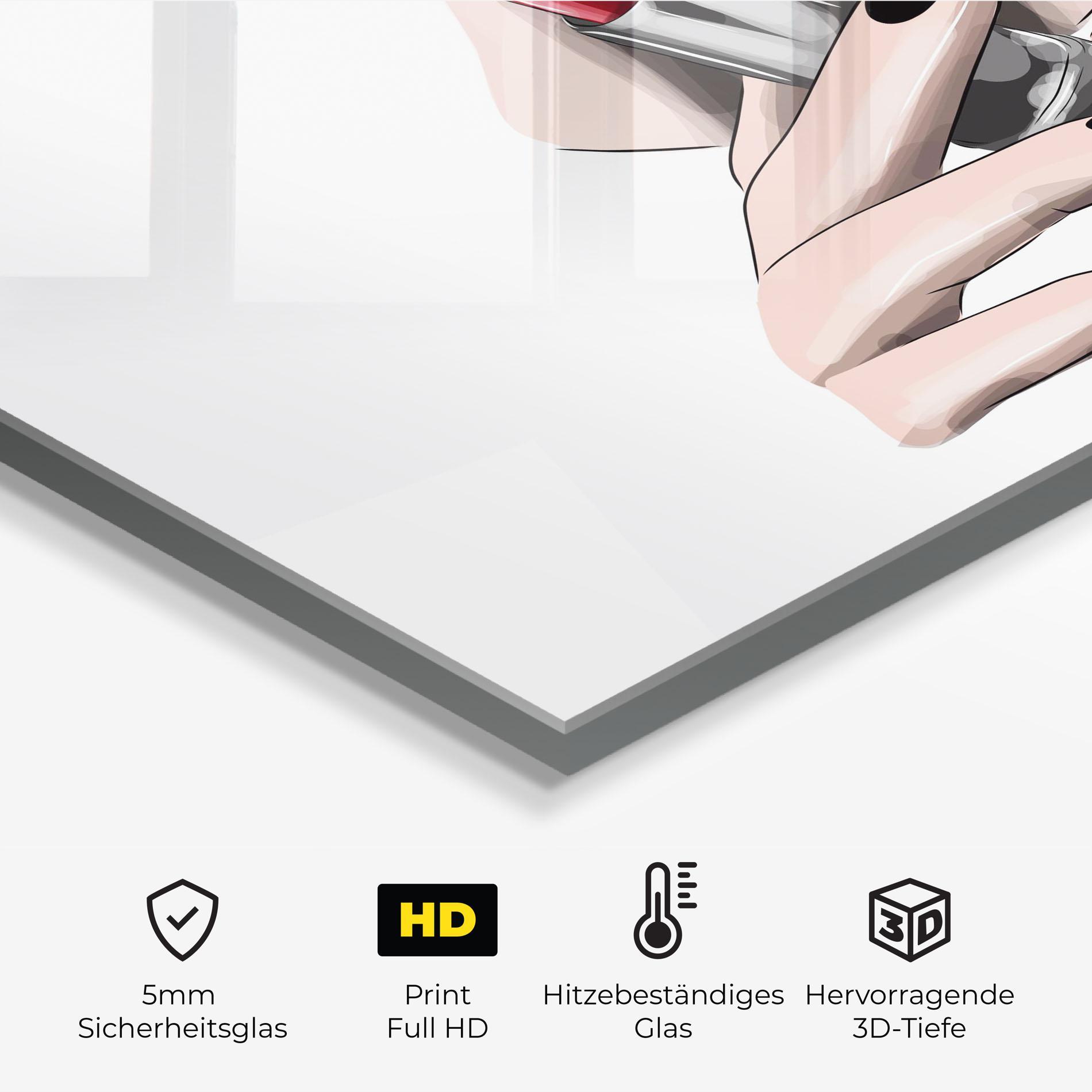 Küchenrückwand Glas Red Lipstick mockup 2