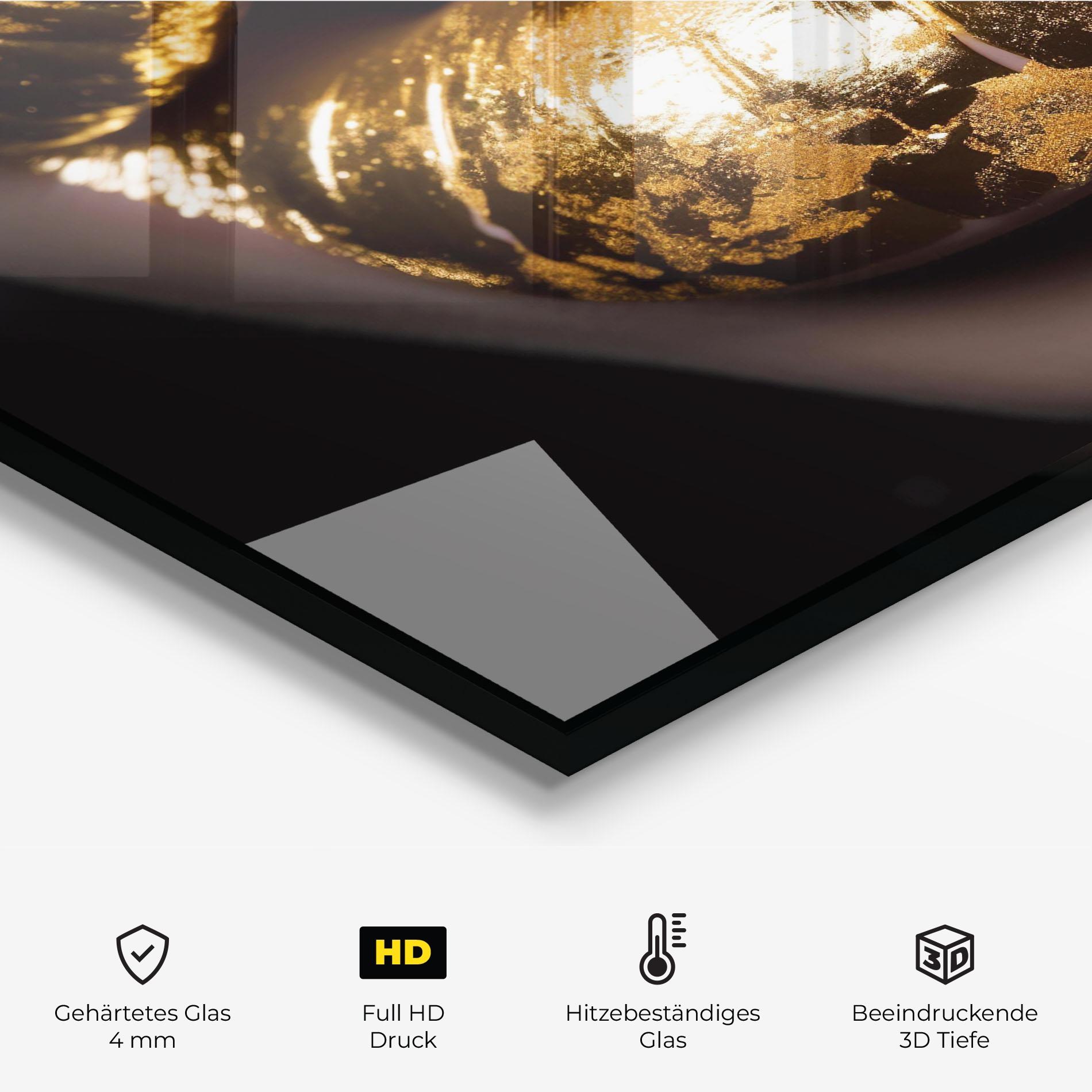 Küchenrückwand Glas Big Gold Lips mockup 2