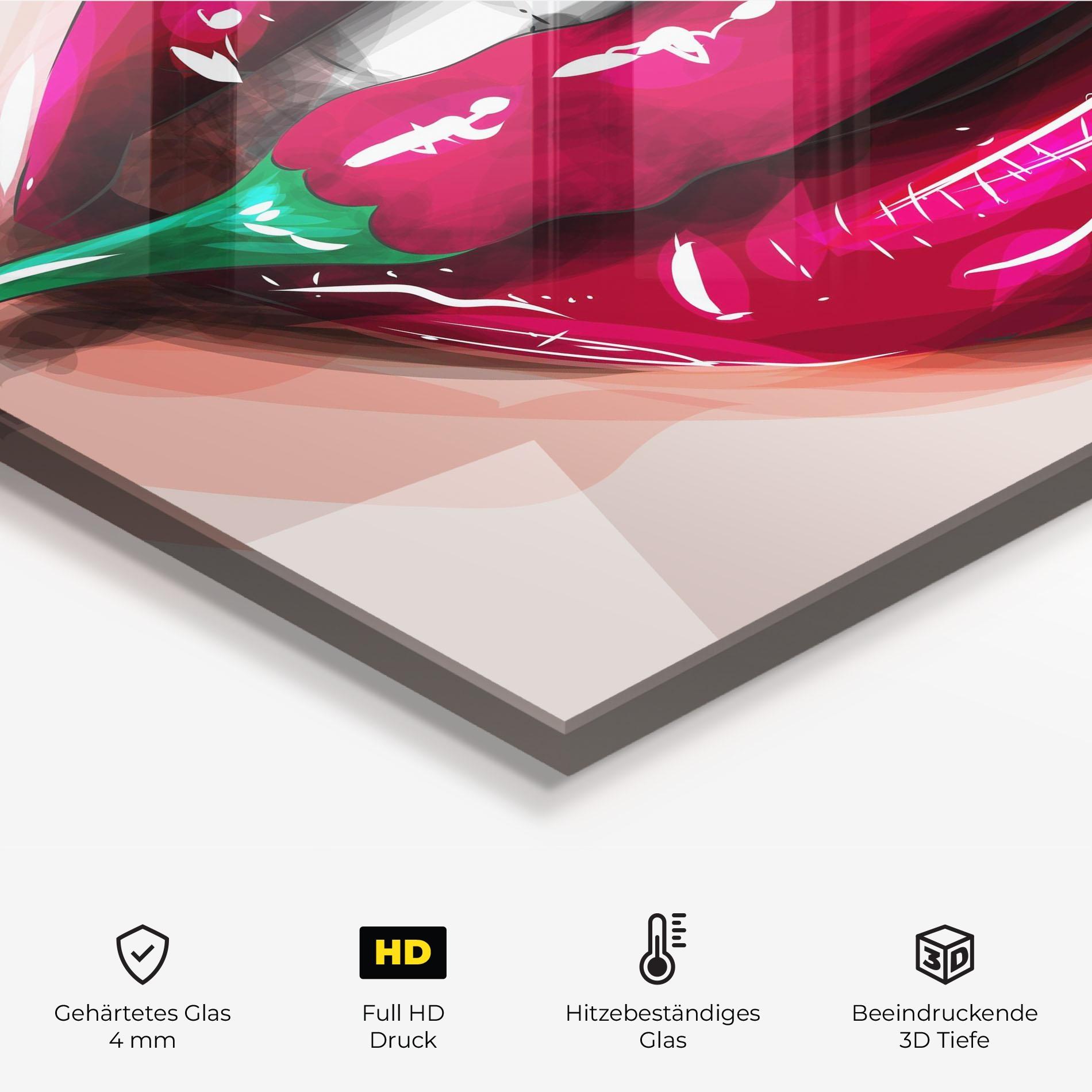 Küchenrückwand Glas Chilli Lips mockup 2