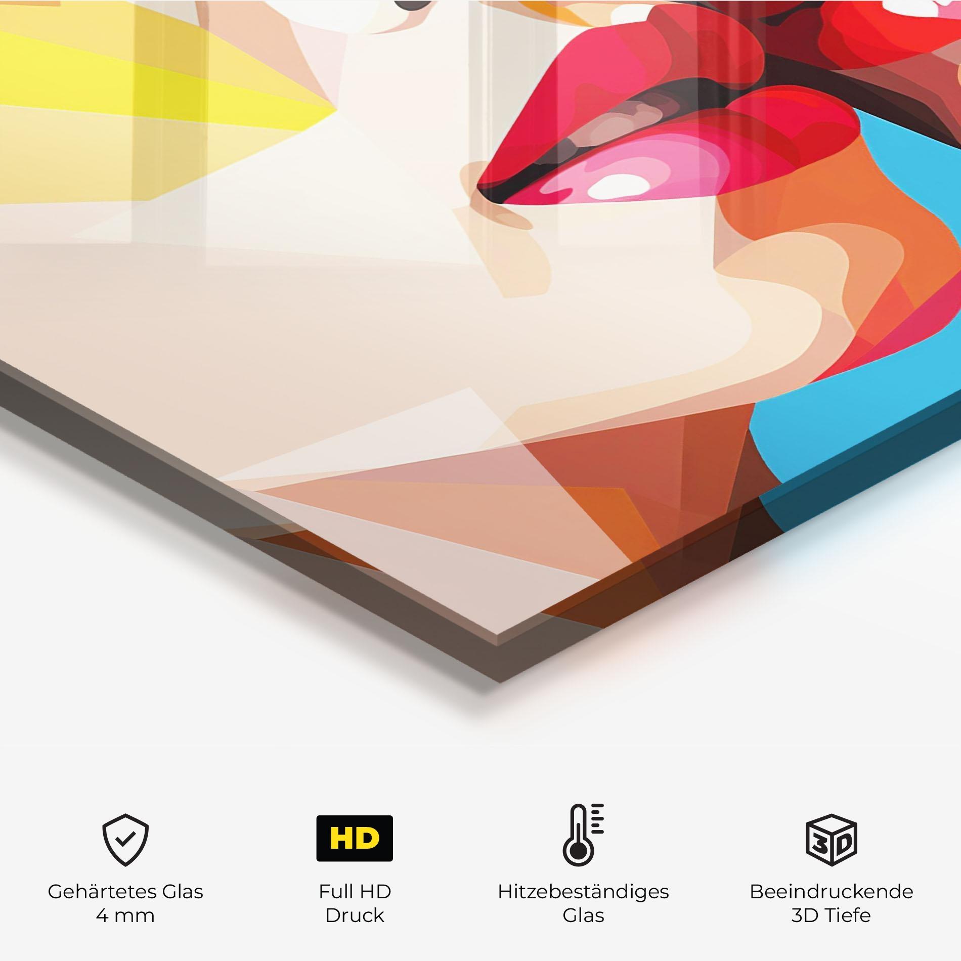 Küchenrückwand Glas Lips Kissing mockup 2