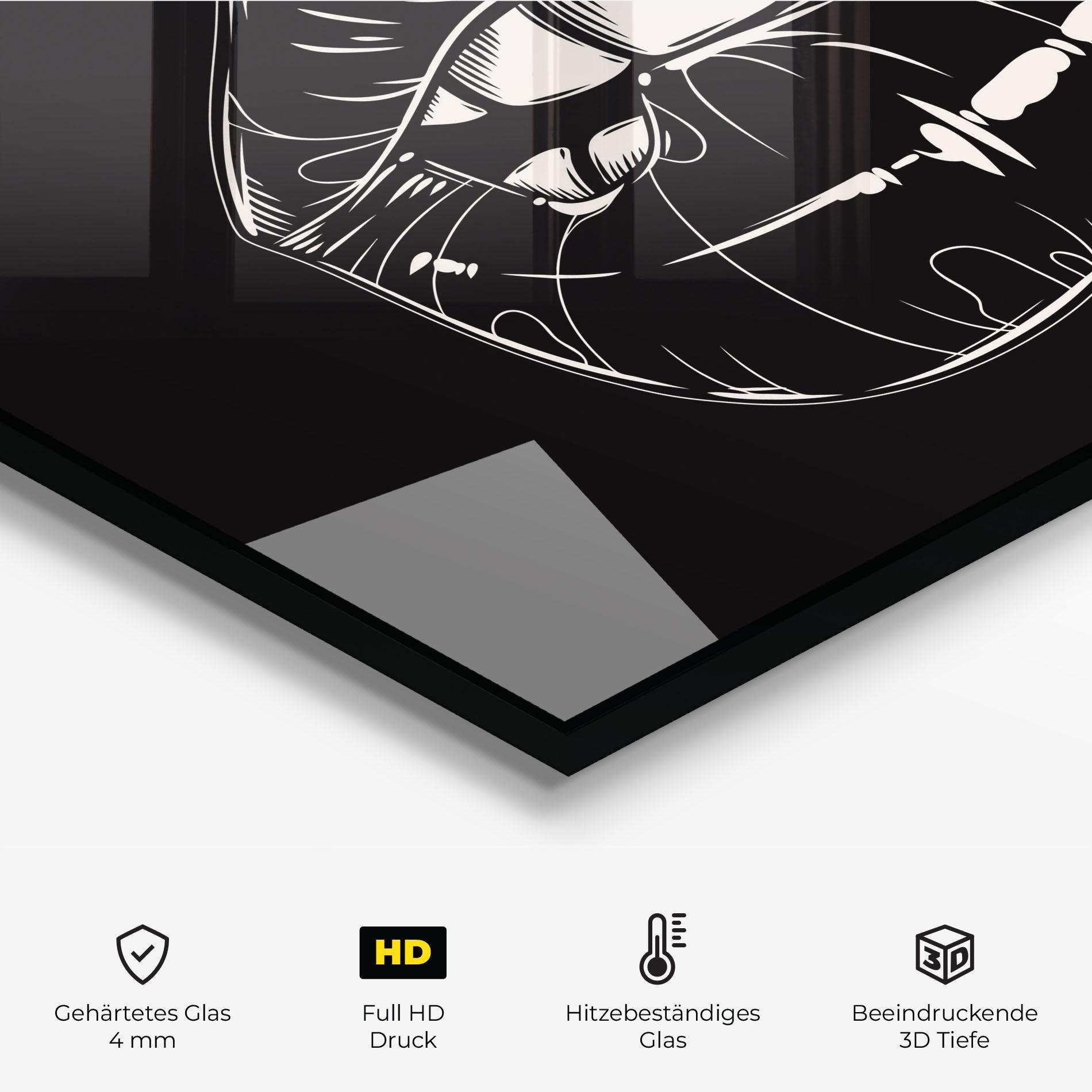 Küchenrückwand Glas Lips On Black Art mockup 2