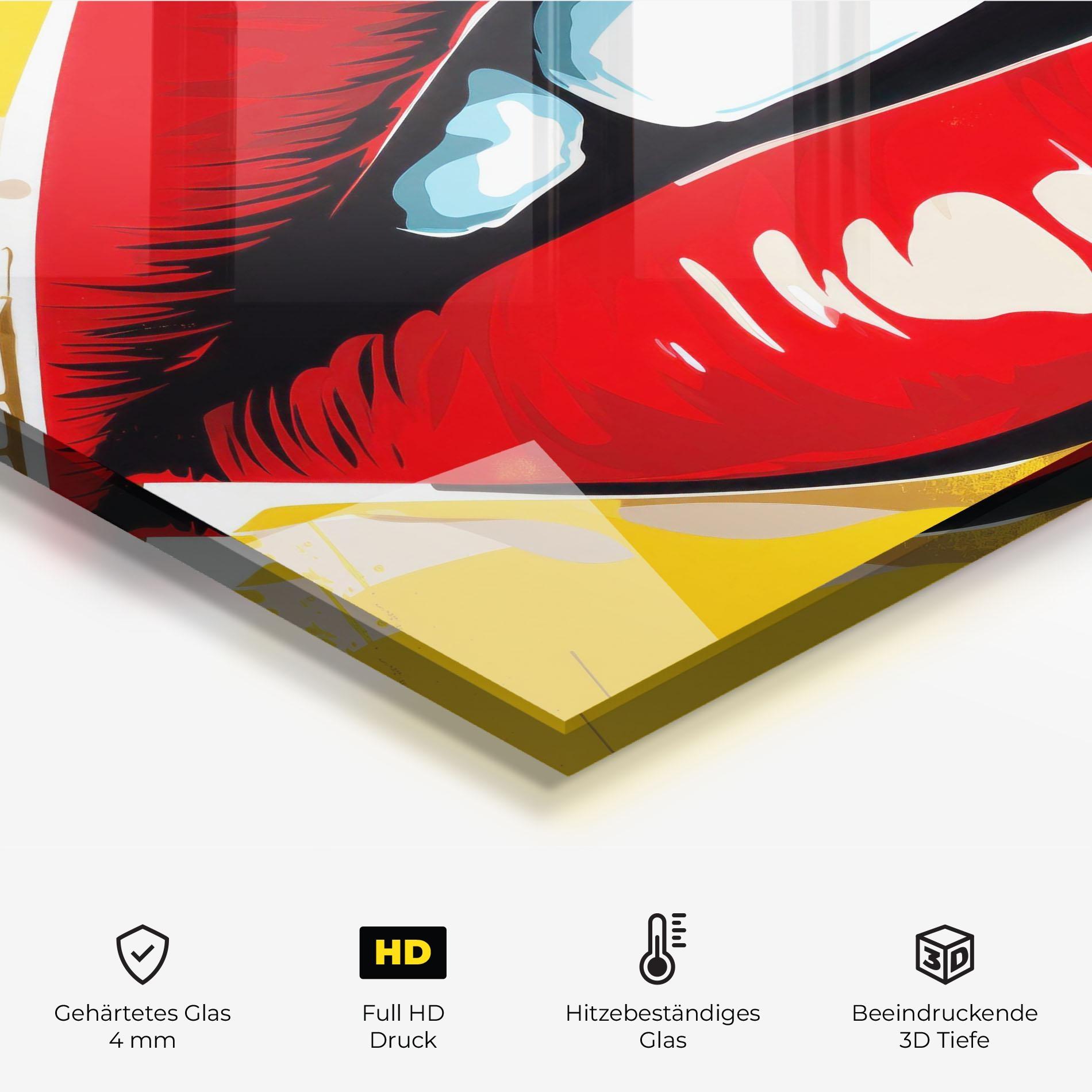 Küchenrückwand Glas Pop Lips mockup 2