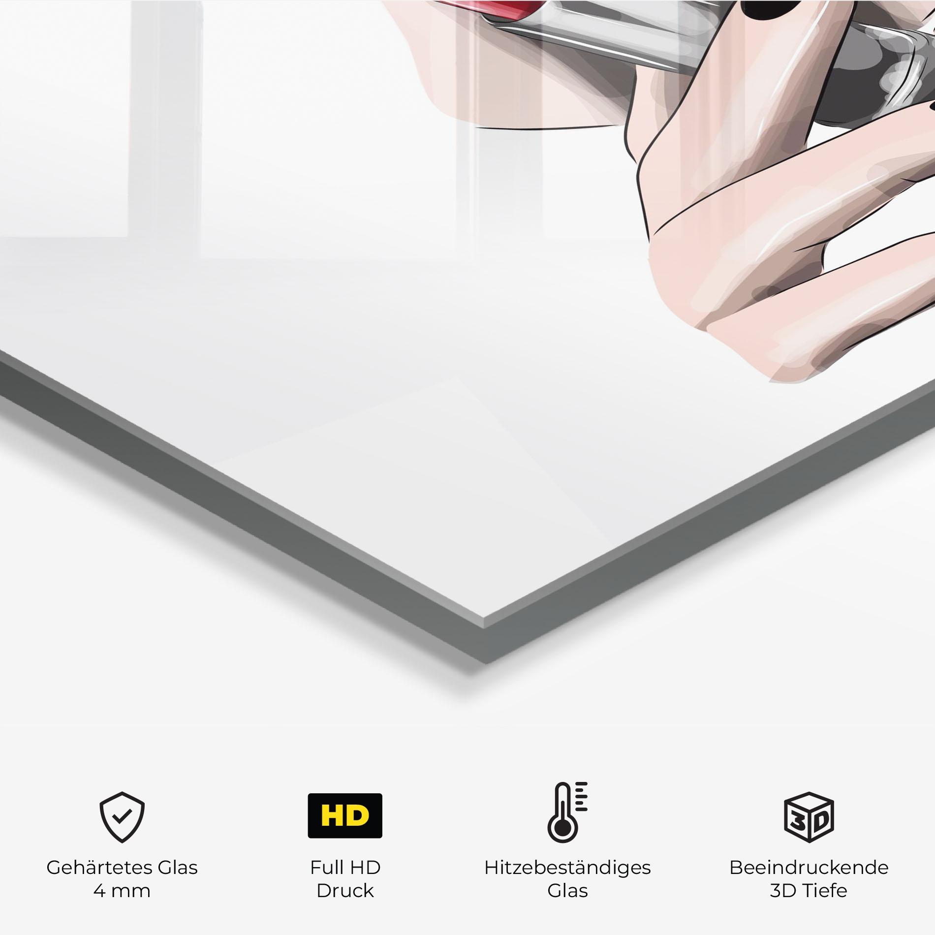 Küchenrückwand Glas Red Lipstick mockup 2