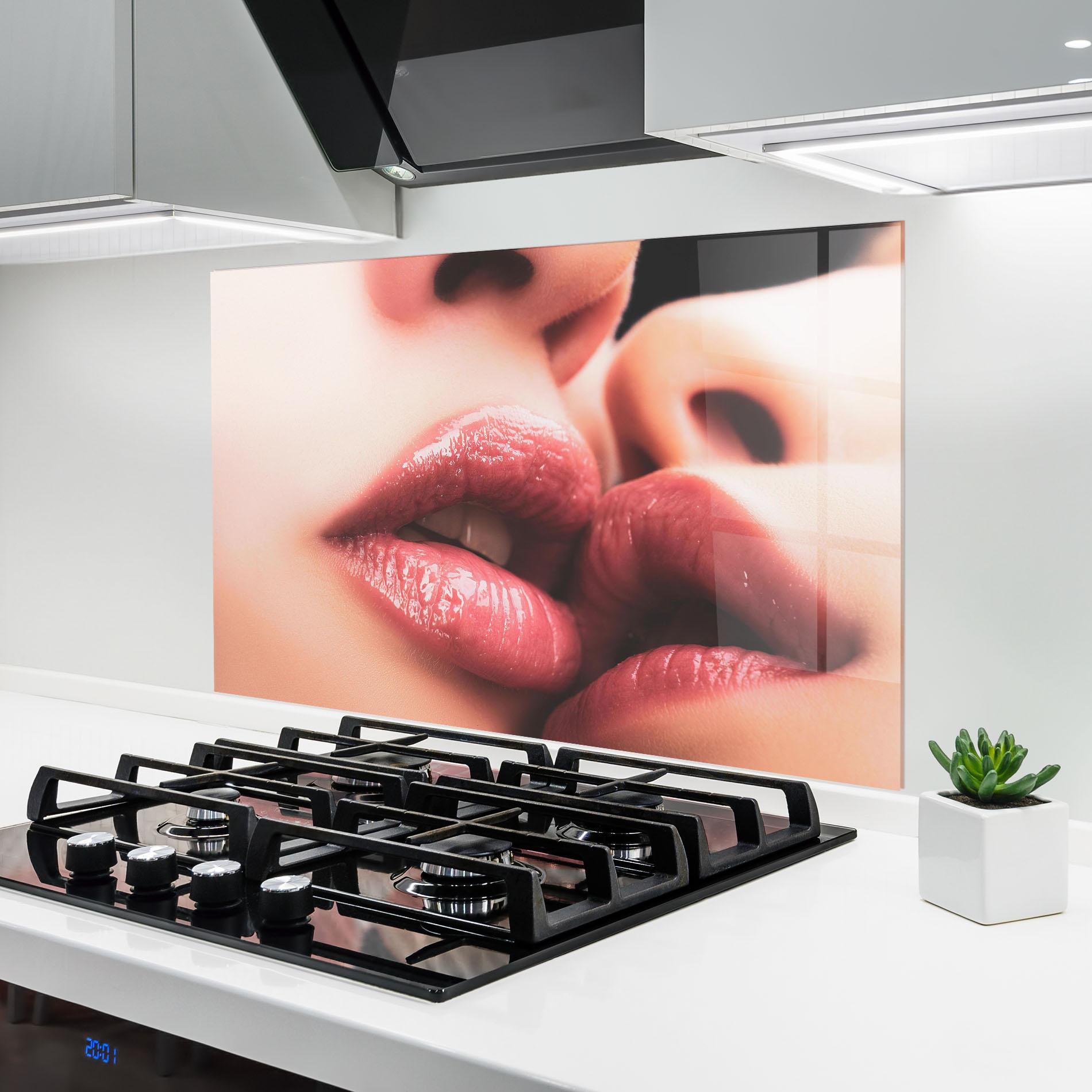 Küchenrückwand Glas Beautiful Lips mockup 6