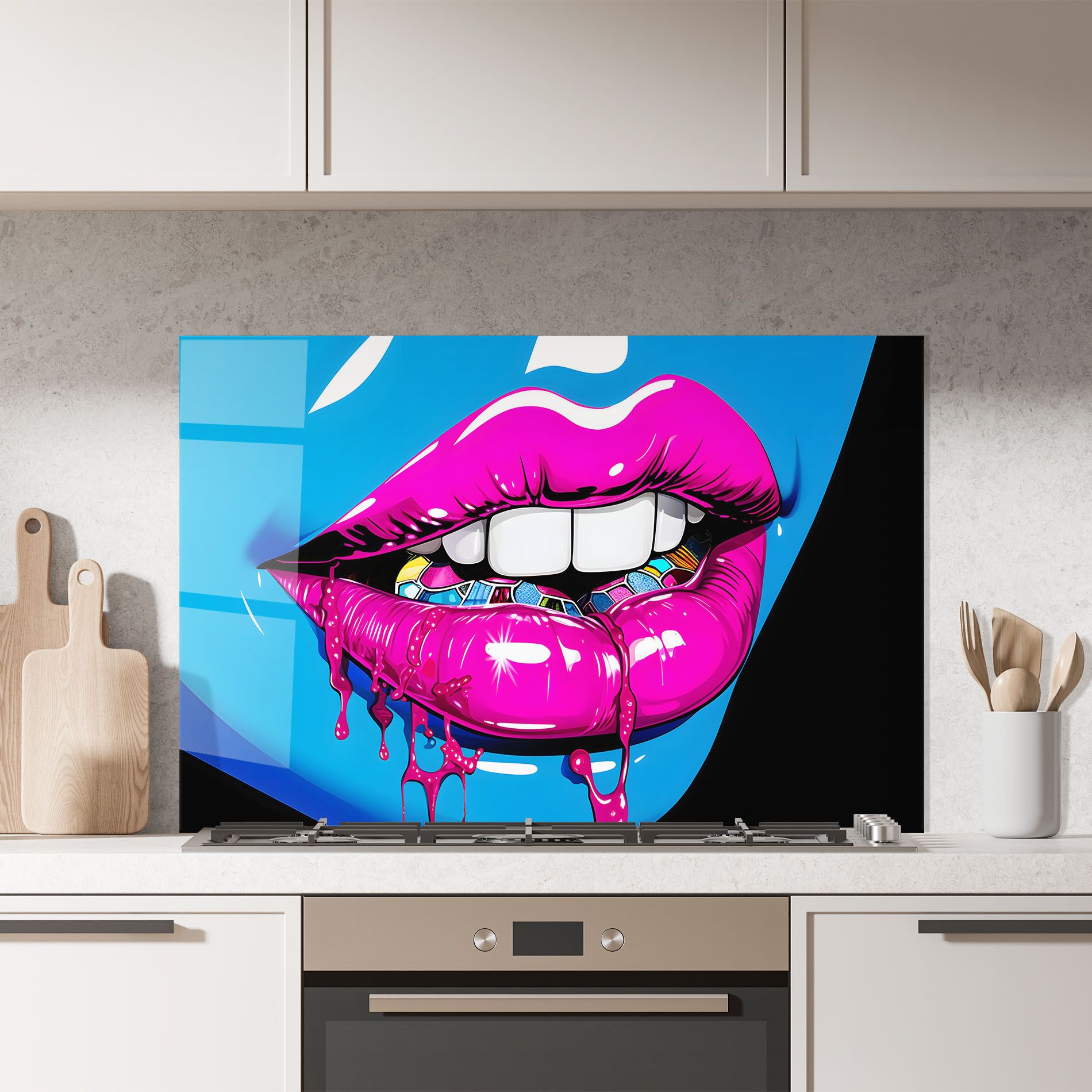 Blue Pink Lips Art mockup 7