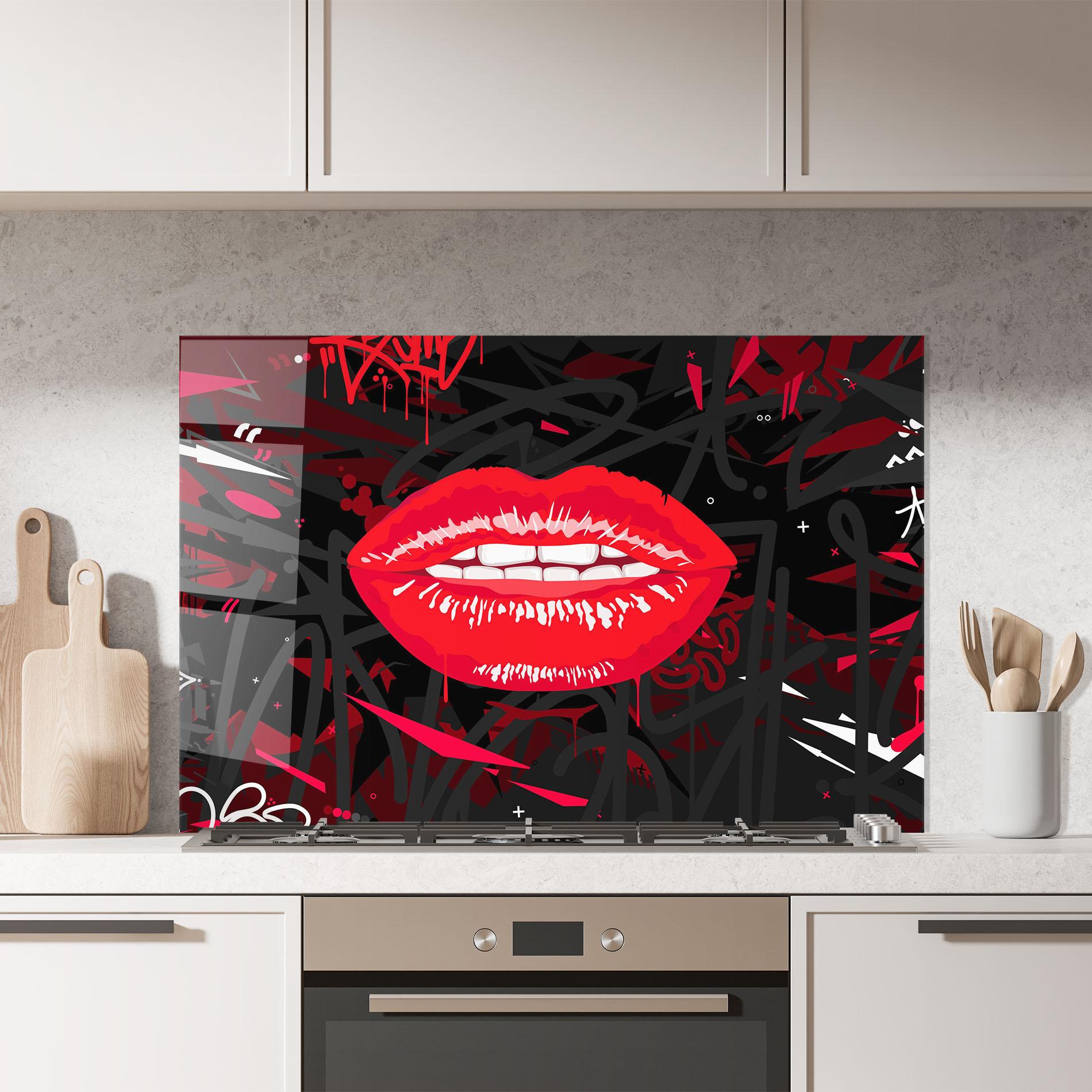 Küchenrückwand Glas Graff Lips mockup 7