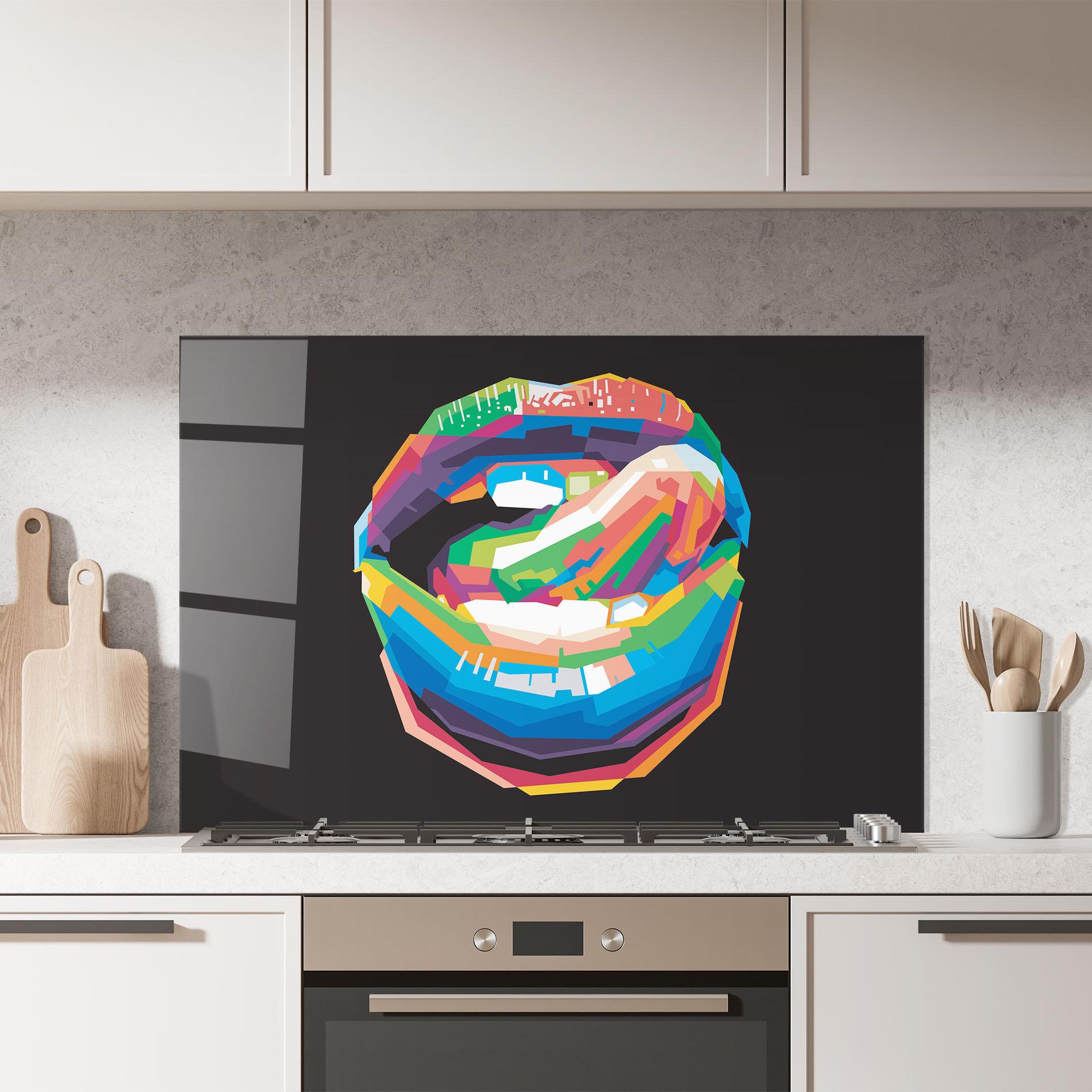 Küchenrückwand Glas Lips Toungue mockup 7
