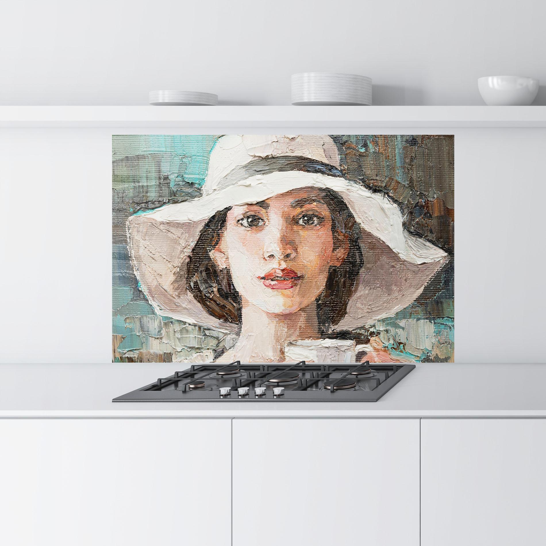 Küchenrückwand Glas White Lady mockup 9