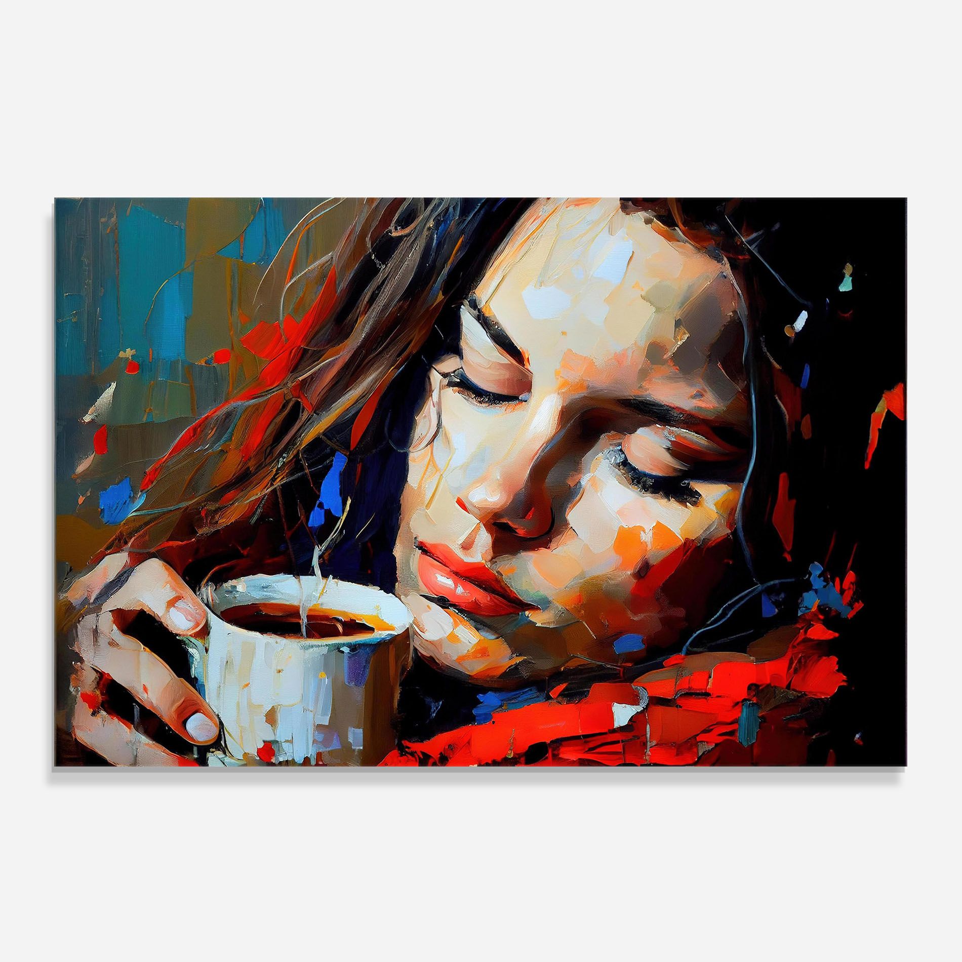 Abstract Woman Coffee mockup 0