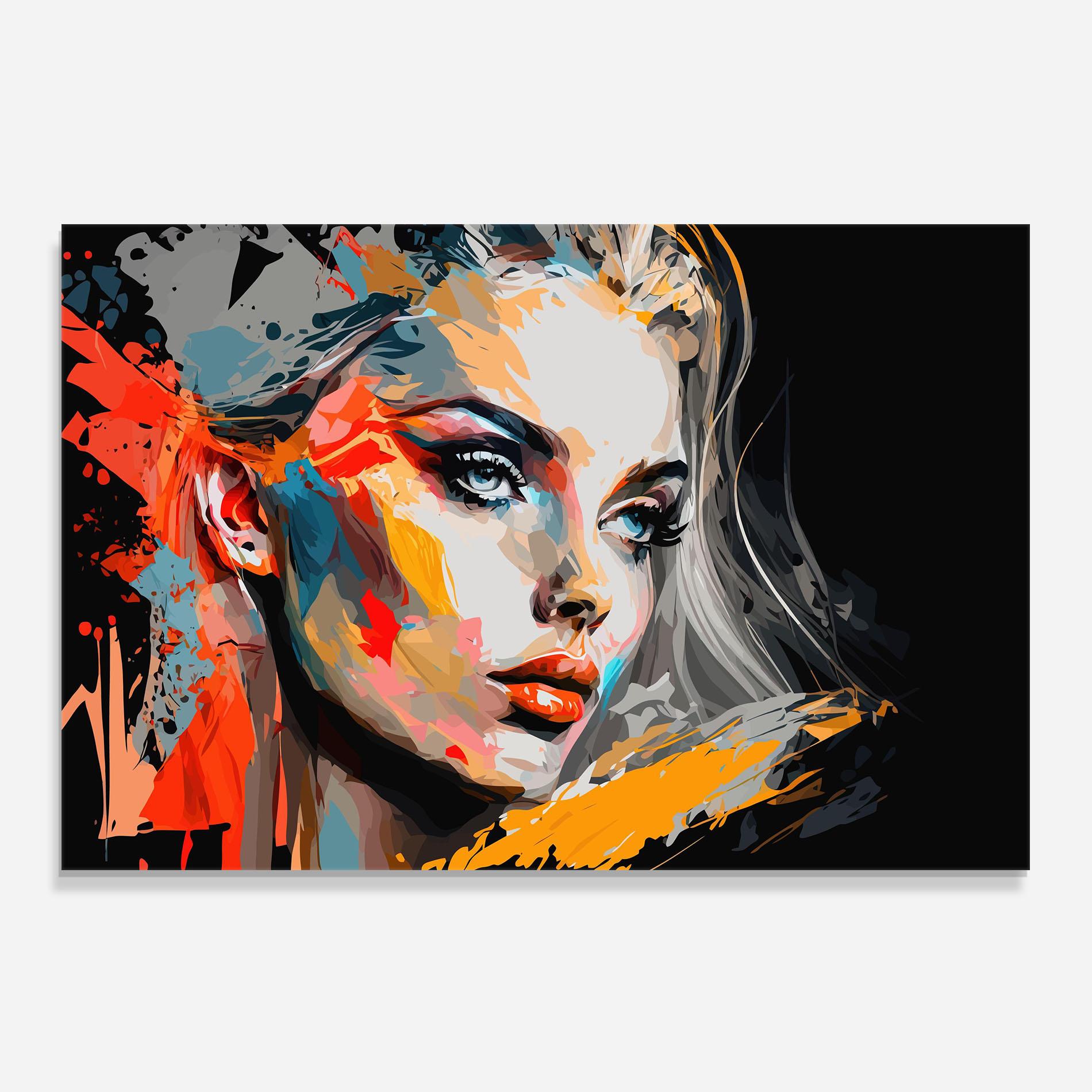 Küchenrückwand Glas Blue Eye Face mockup 0