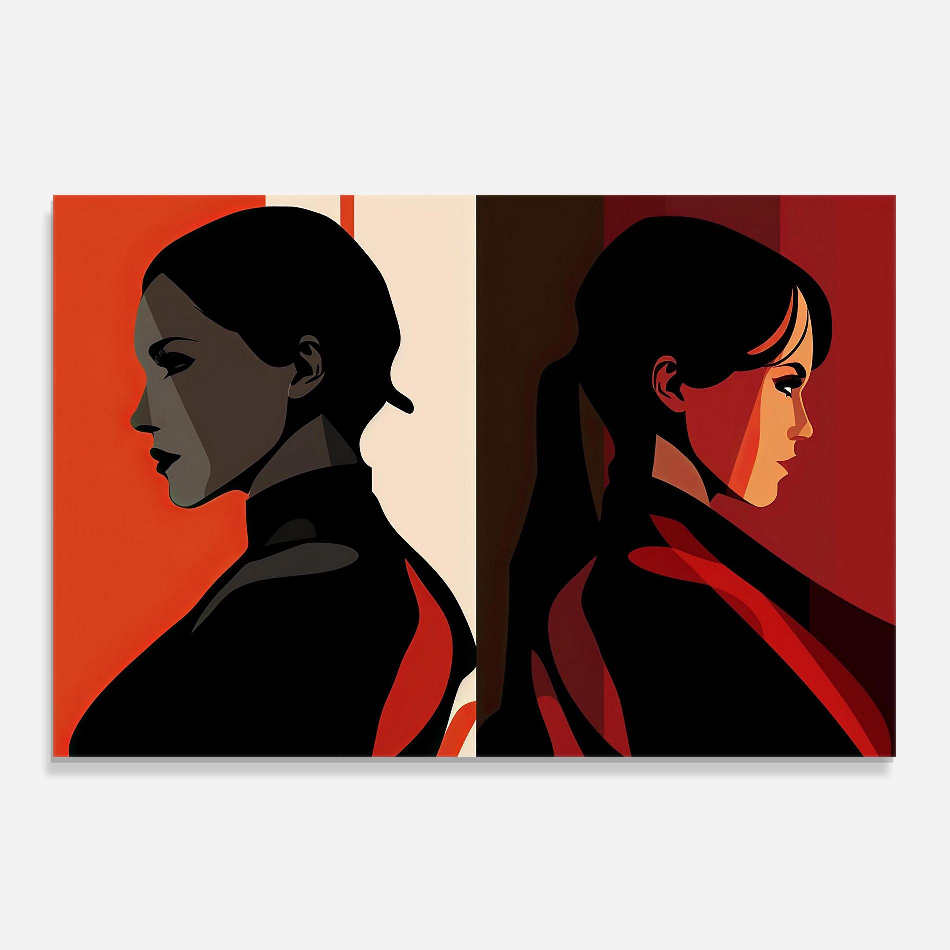 Küchenrückwand Glas Graphical Portrait mockup 0