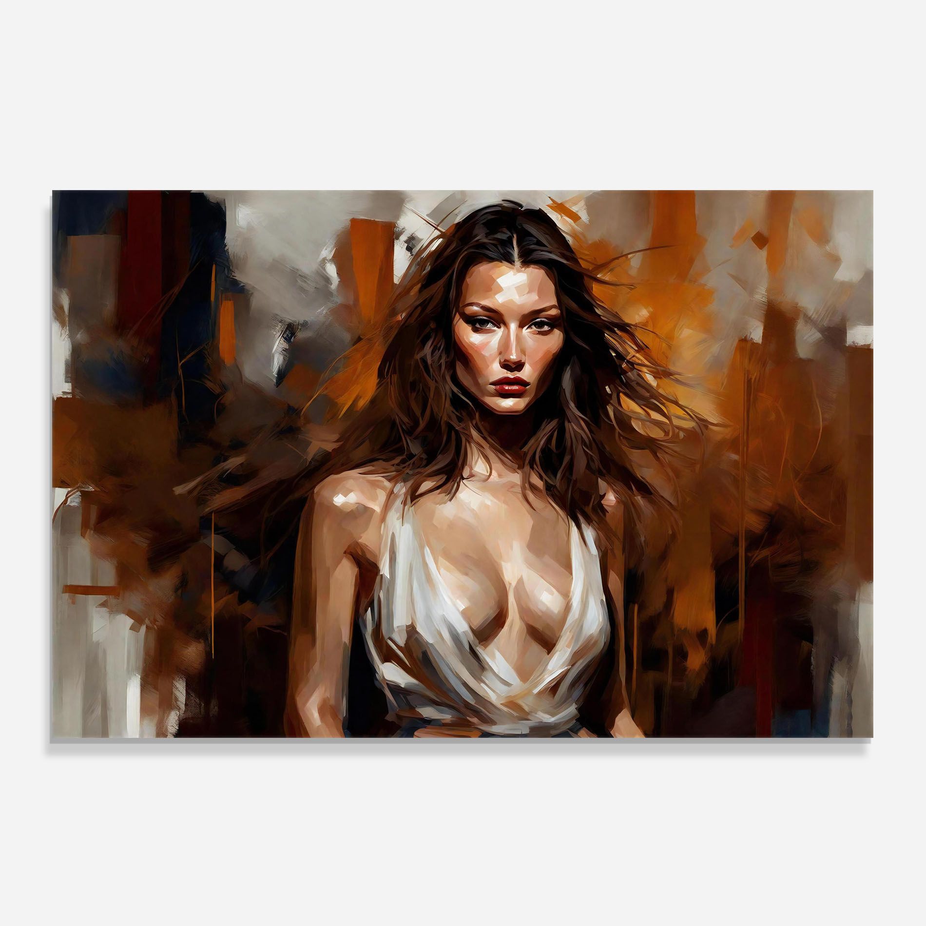 Long Brown Hair Woman mockup 0