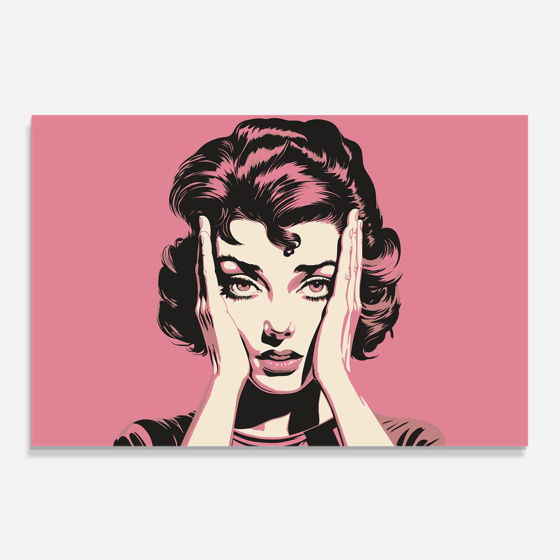 Küchenrückwand Glas Pink Light Portrait mockup 0