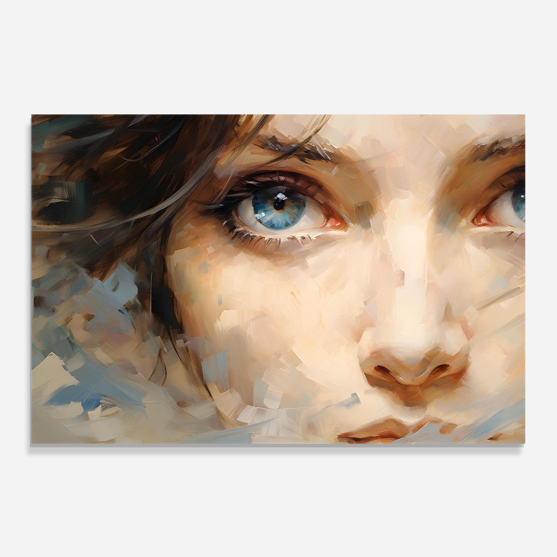 Küchenrückwand Glas Pupil Blue Iris mockup 0