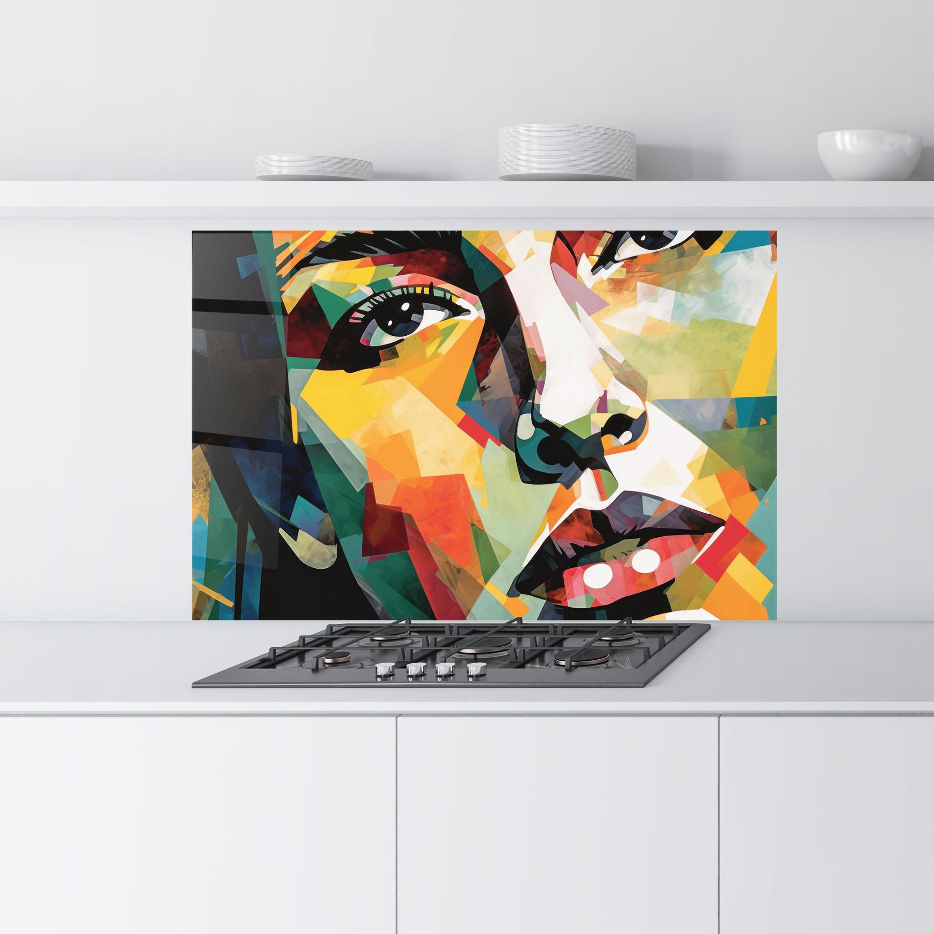 Küchenrückwand Glas Neoexpressionism mockup 9