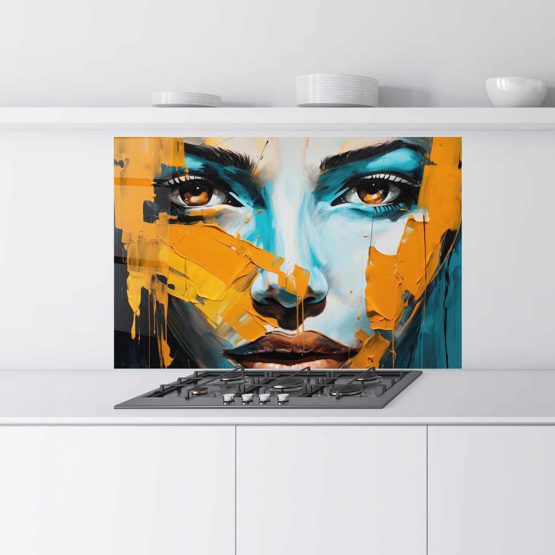 Orange Paint Portrait mockup 9