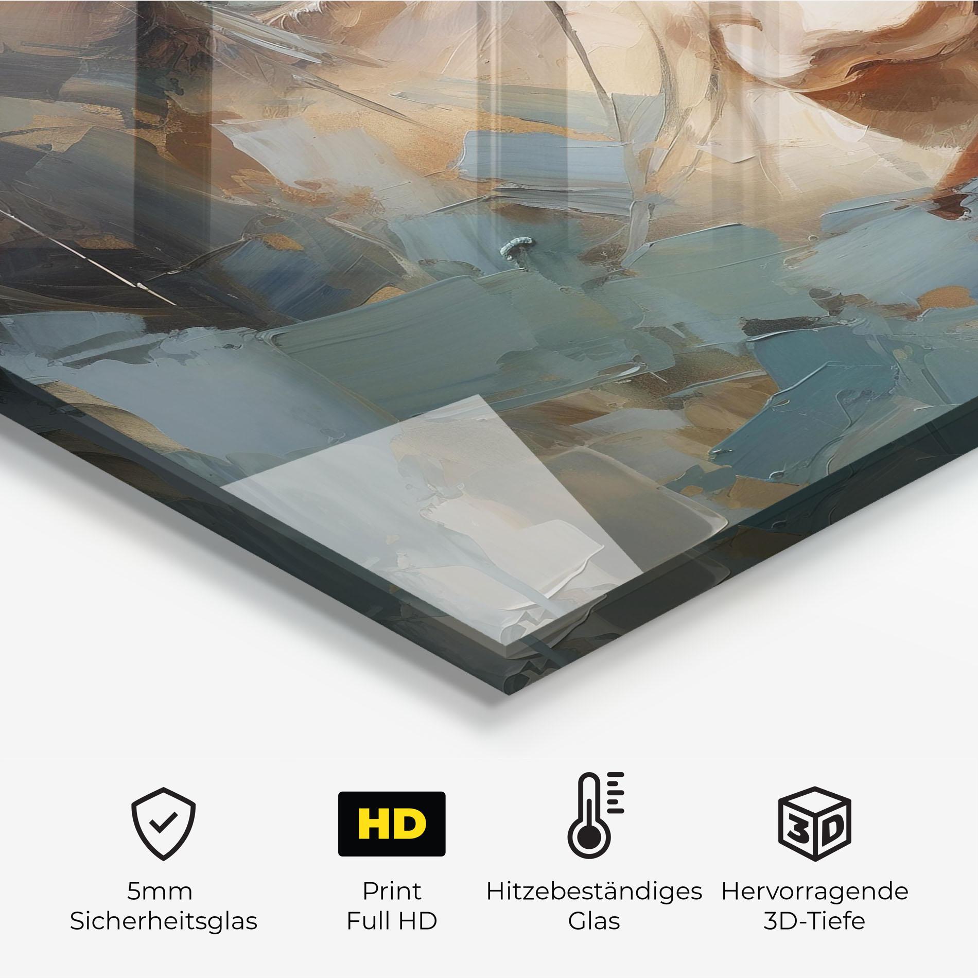 Küchenrückwand Glas Expressive Portrait mockup 2