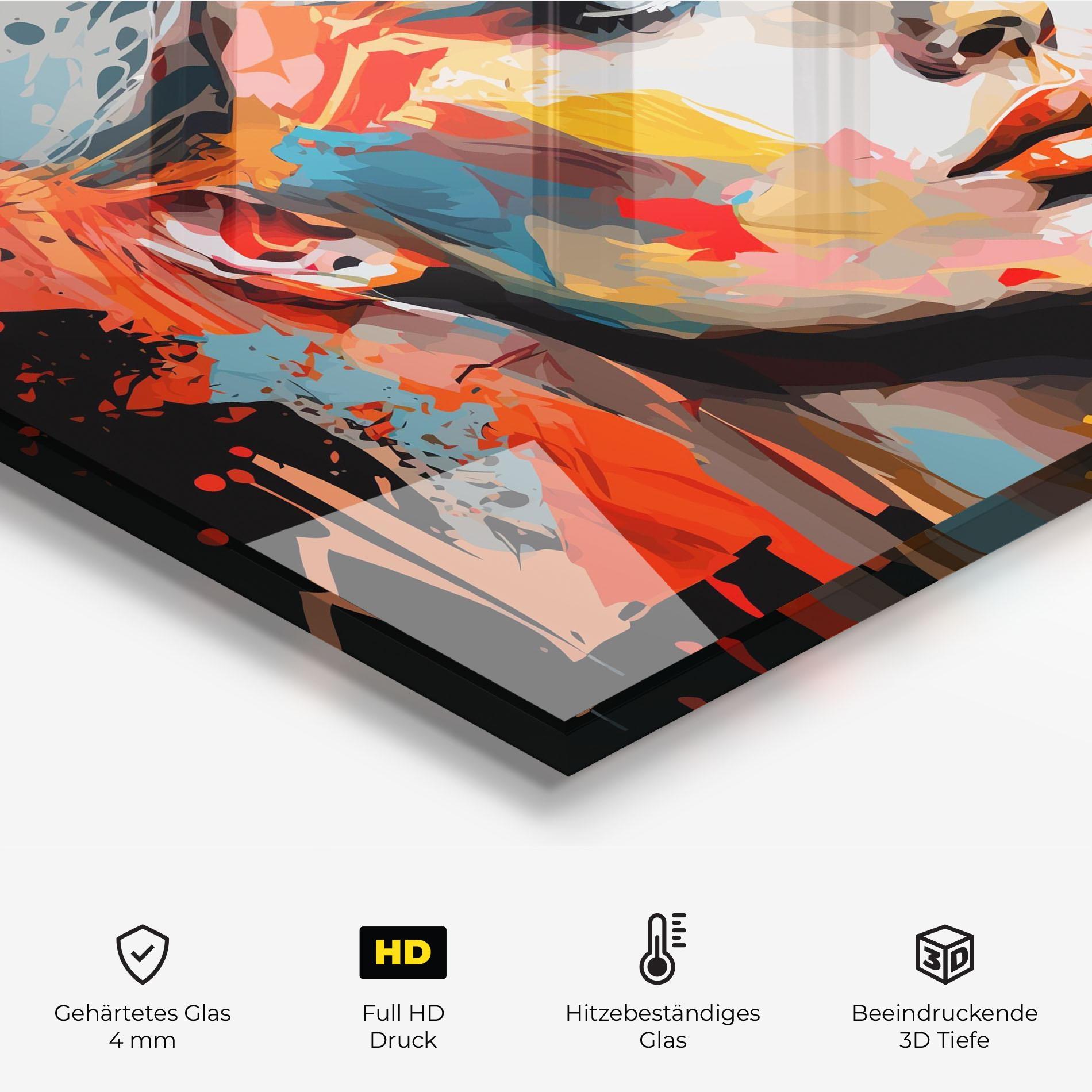 Küchenrückwand Glas Blue Eye Face mockup 2