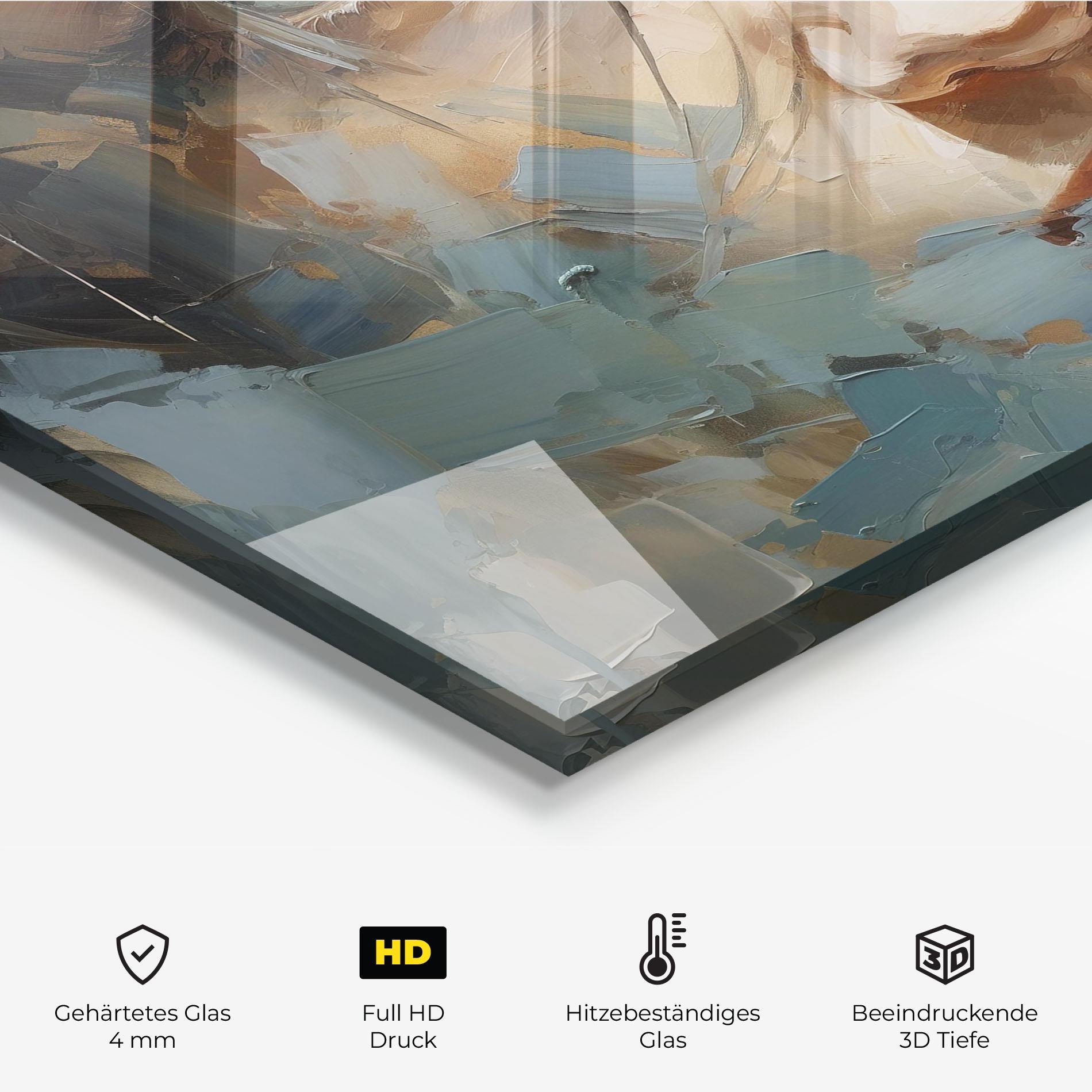 Küchenrückwand Glas Expressive Portrait mockup 2