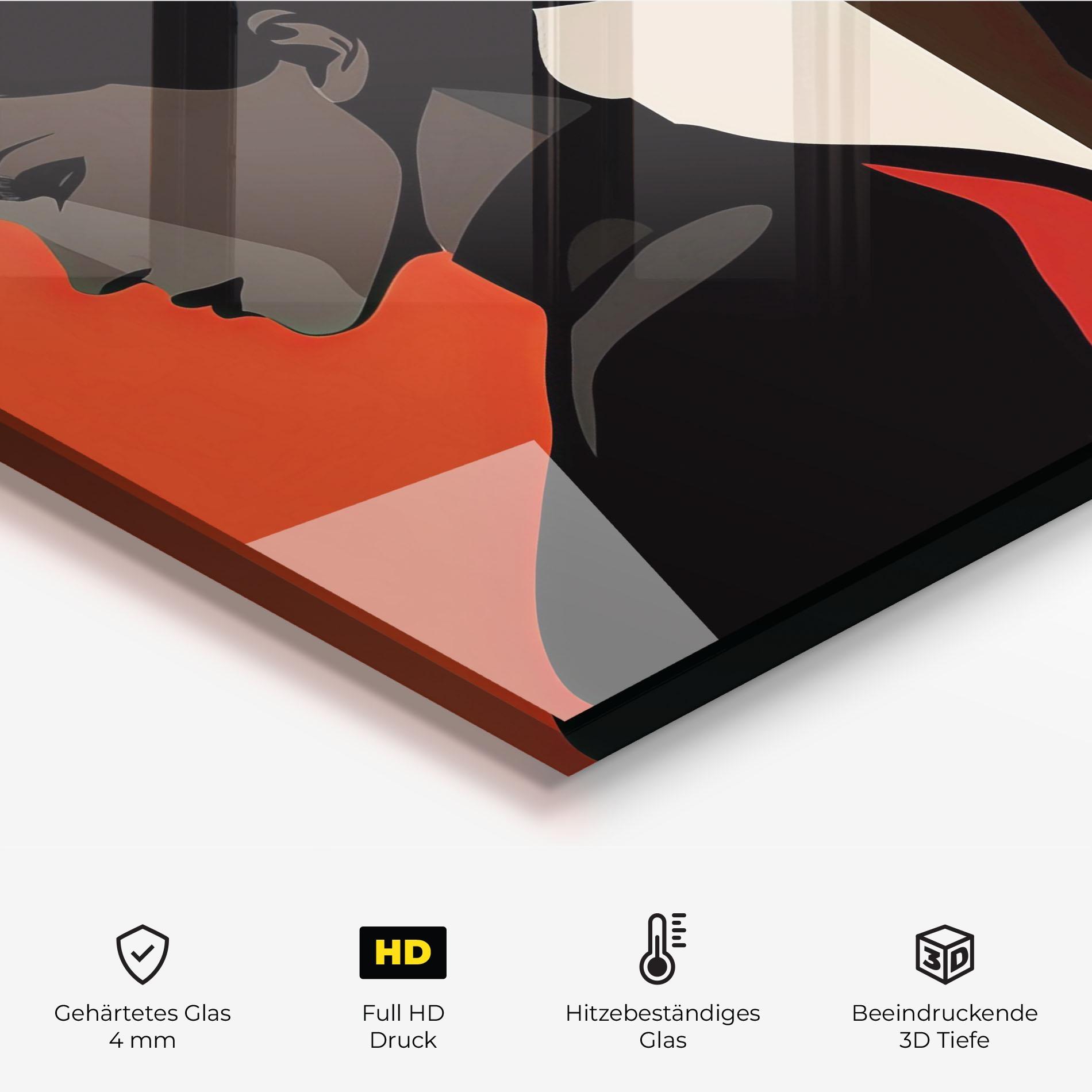 Küchenrückwand Glas Graphical Portrait mockup 2