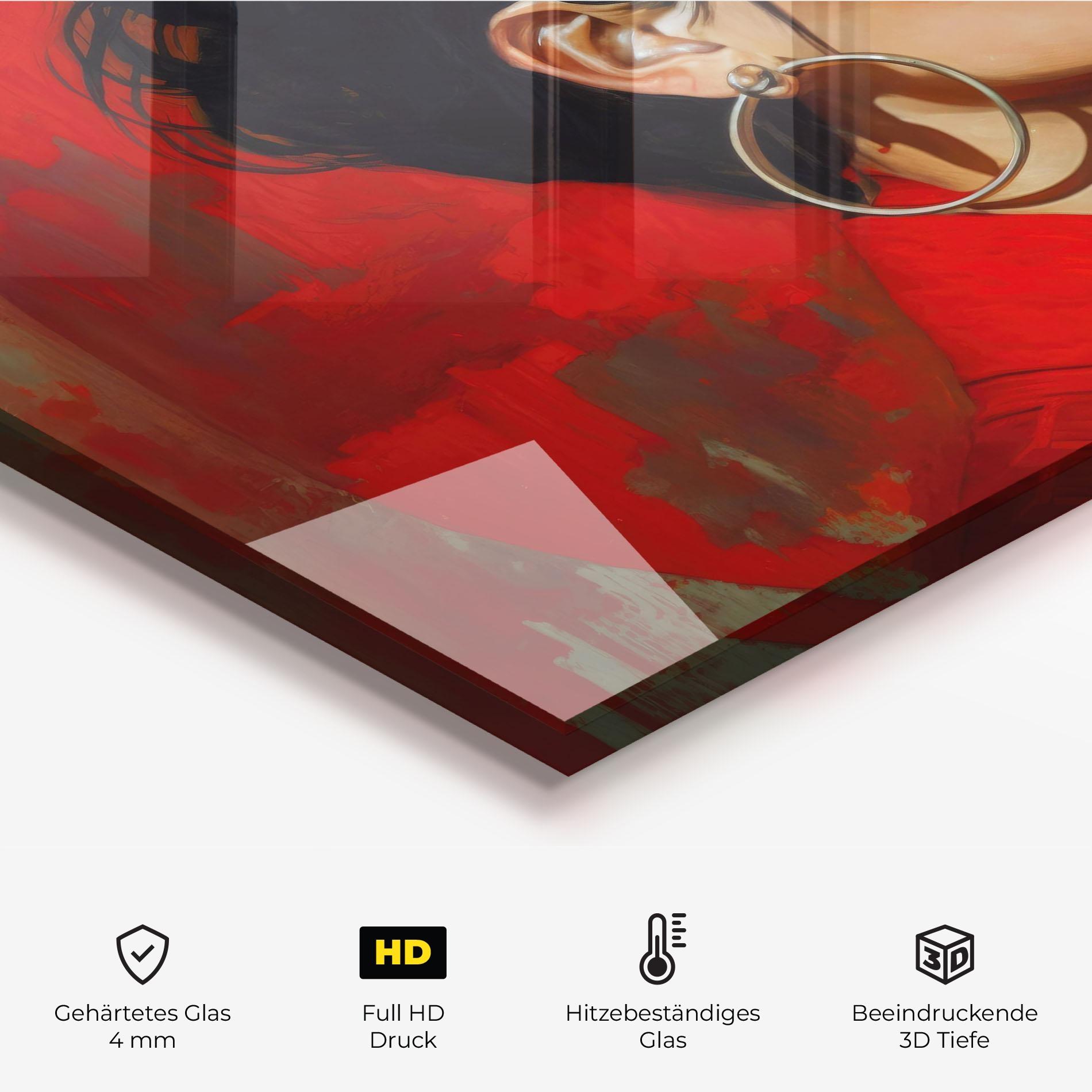 Küchenrückwand Glas Hoop Earrings Woman mockup 2